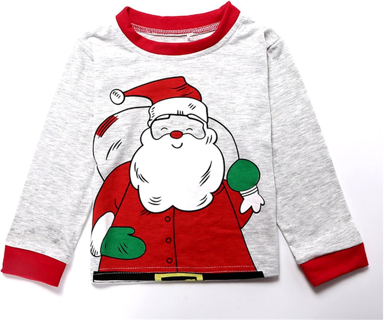 Perfect Christmas Outfit for Boys Girls Cartoon Santa Pullover Long Pants Set