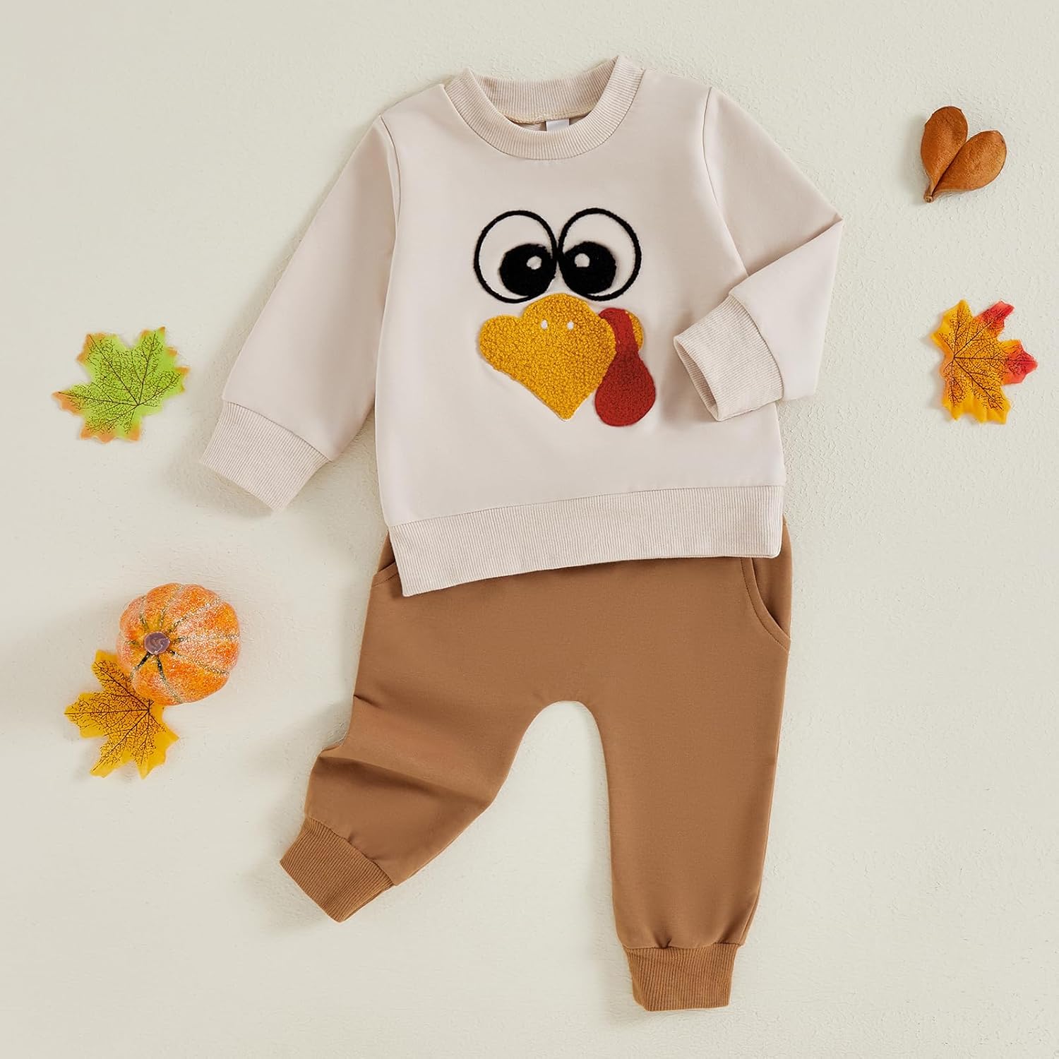 Motlapol Thanksgiving Baby Boy Outfit Set Print - Toddler Sweatsuit