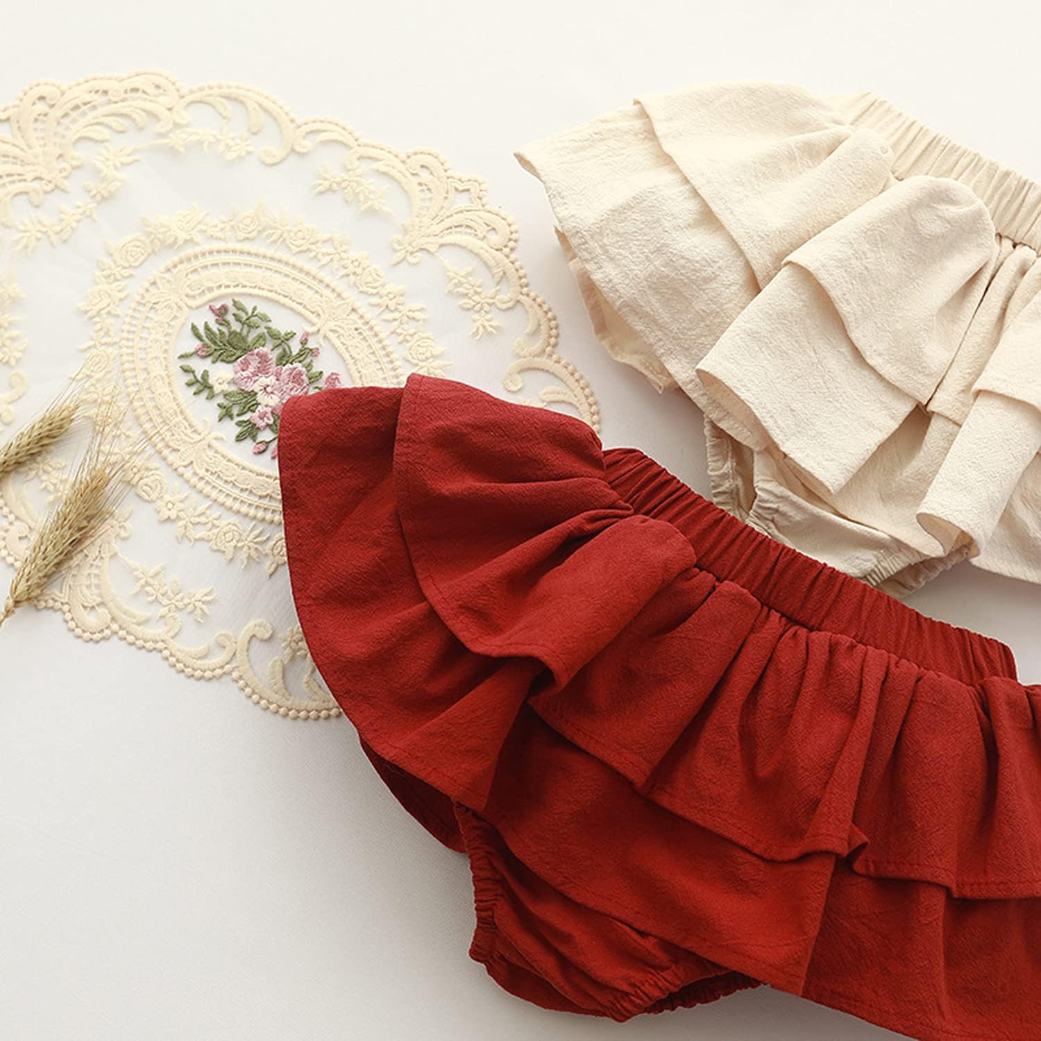 Cotton Stretchy Baby Gender-Neutral Ruffle Shorts Bloomers Basic