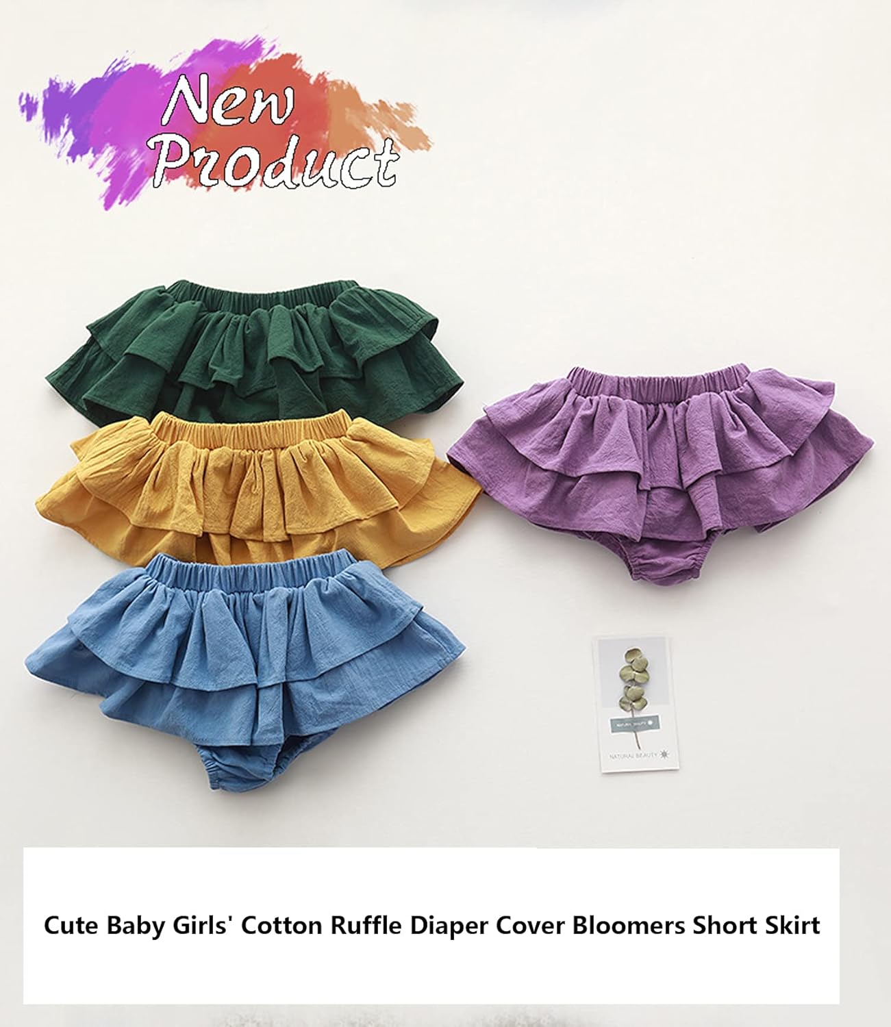 Cotton Stretchy Baby Gender-Neutral Ruffle Shorts Bloomers Basic