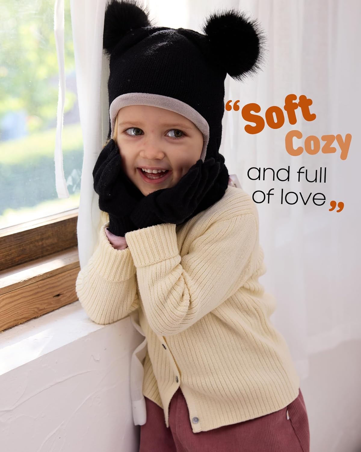 Warm Stretchy Winter Gloves Set for Kids
