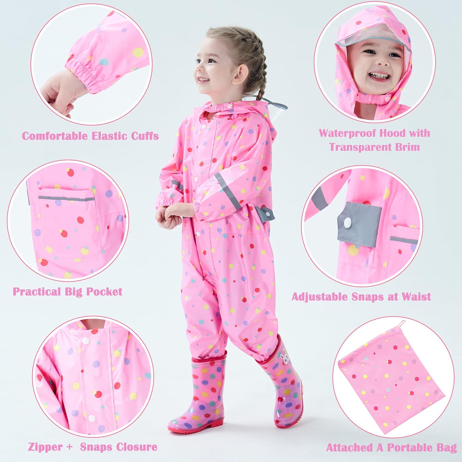 Fewlby toddler rain jacket waterproof