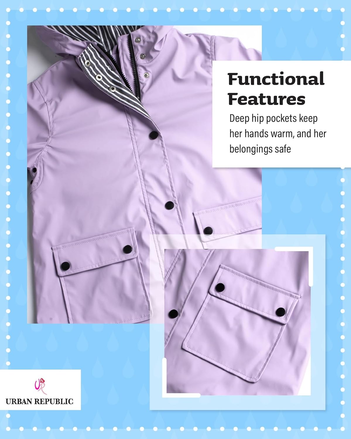 Stylish Urban Republic Girls Rain Jacket
