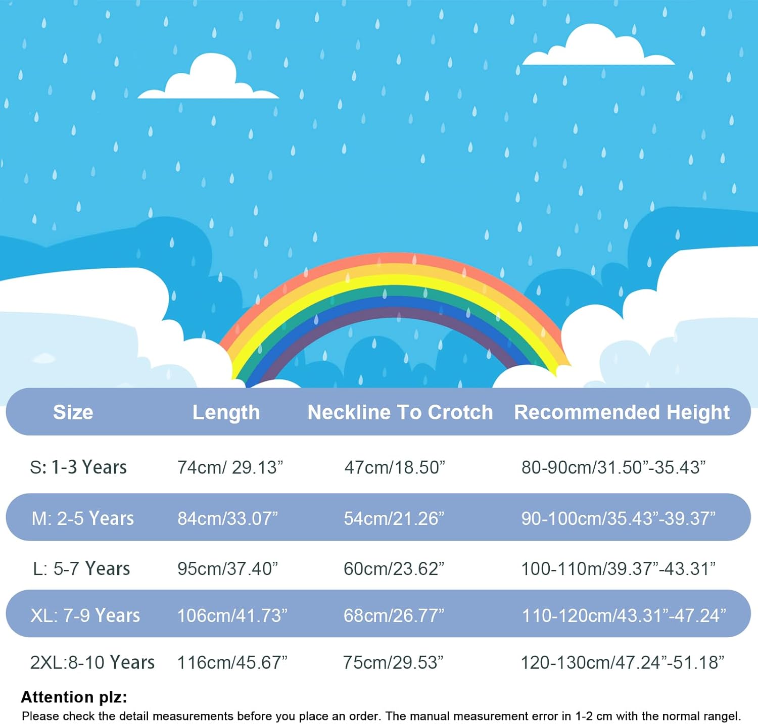 Hovkib Toddler Rain Suit Girls