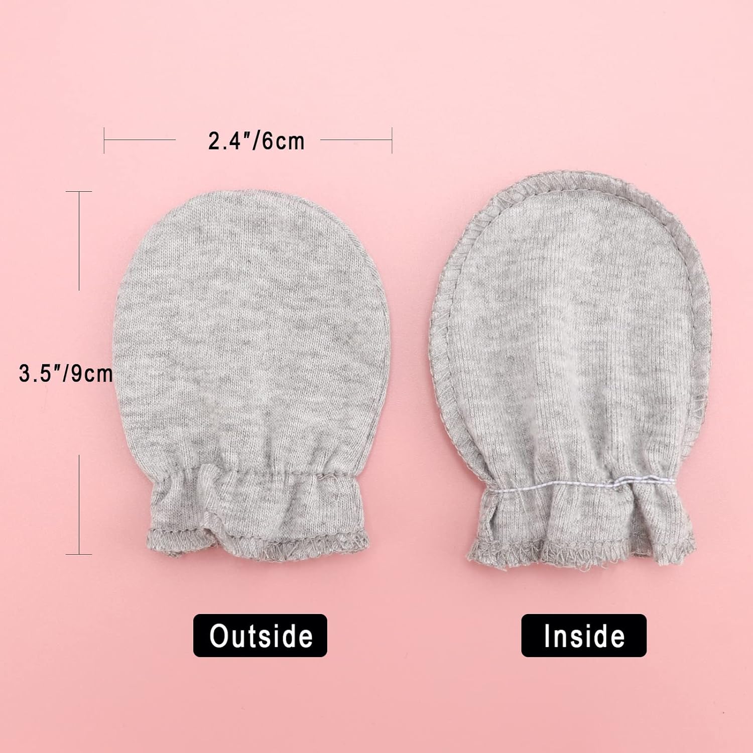 AQOKKA No Scratch Elastic Wrist Gloves for Newborns