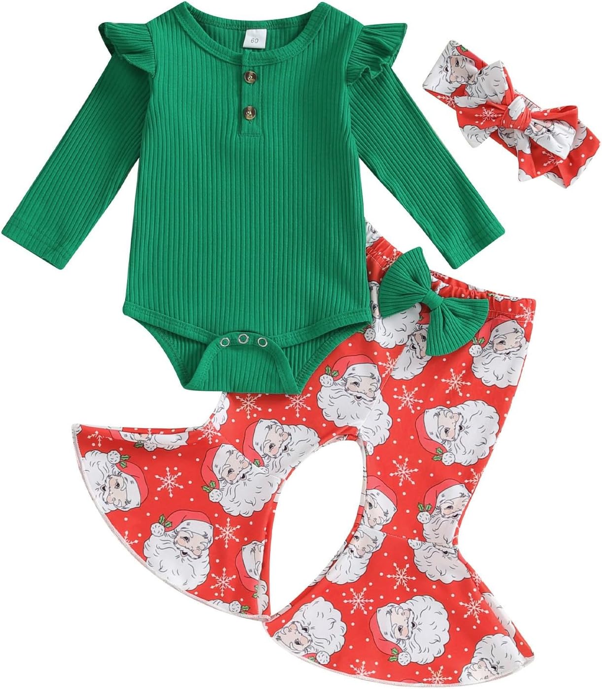 Baby Christmas Romper Suit AllureStyle Christmas Outfit for Girls