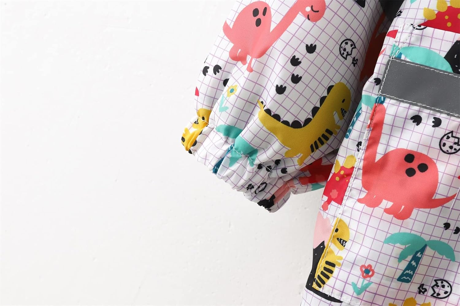 EnJoCho Girls Fall-Proof Water-Resistant Hooded Rain Jacket Cartoon Print