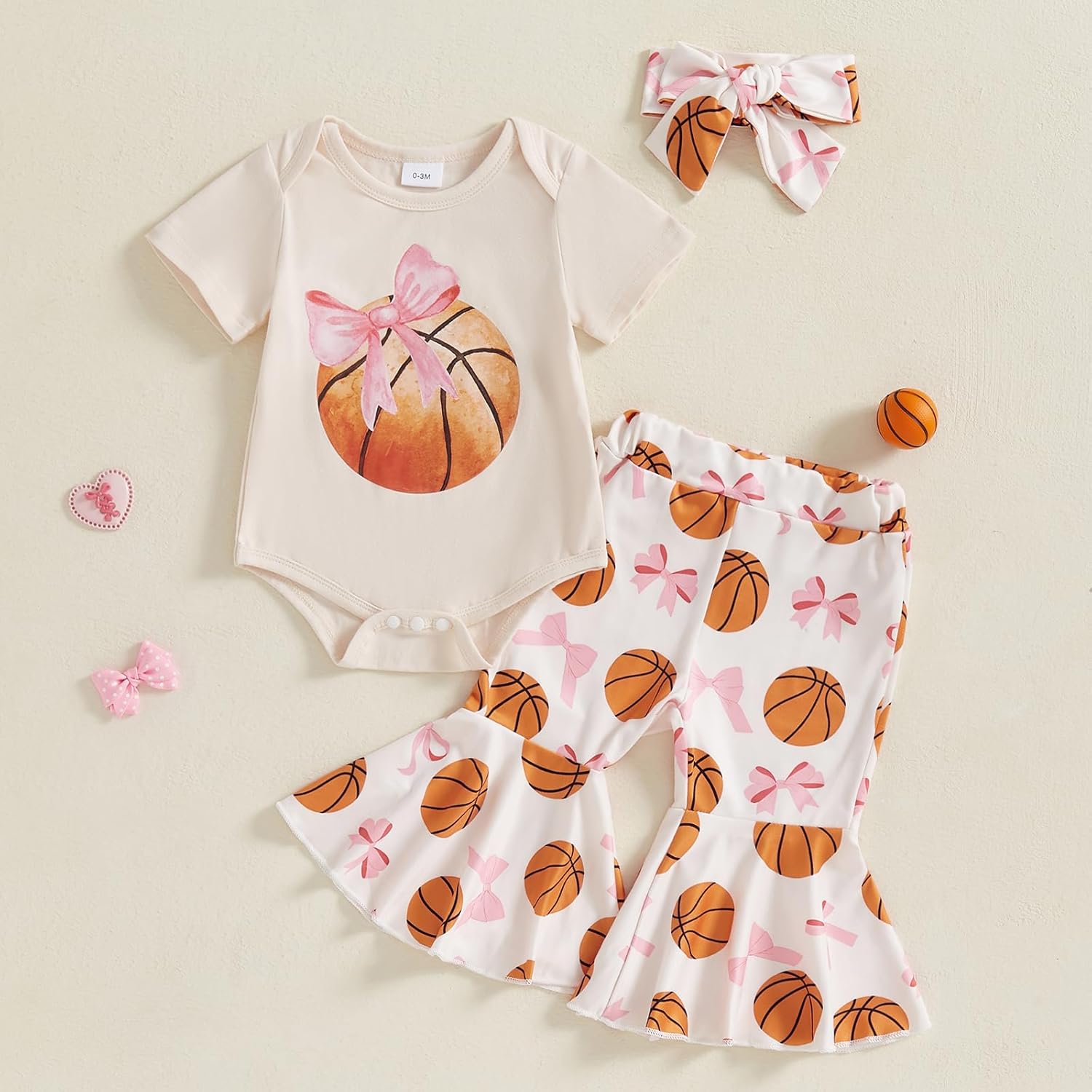 Newborn Baby Girl Basketball Outfit - Cozy and Durable Summer Clothes
