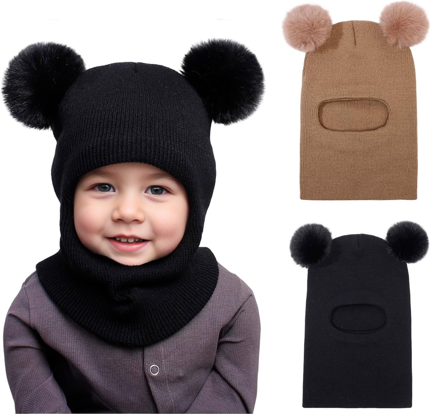 ENBAOHUI Baby Winter Hats Scarves 2 Packs for Kids