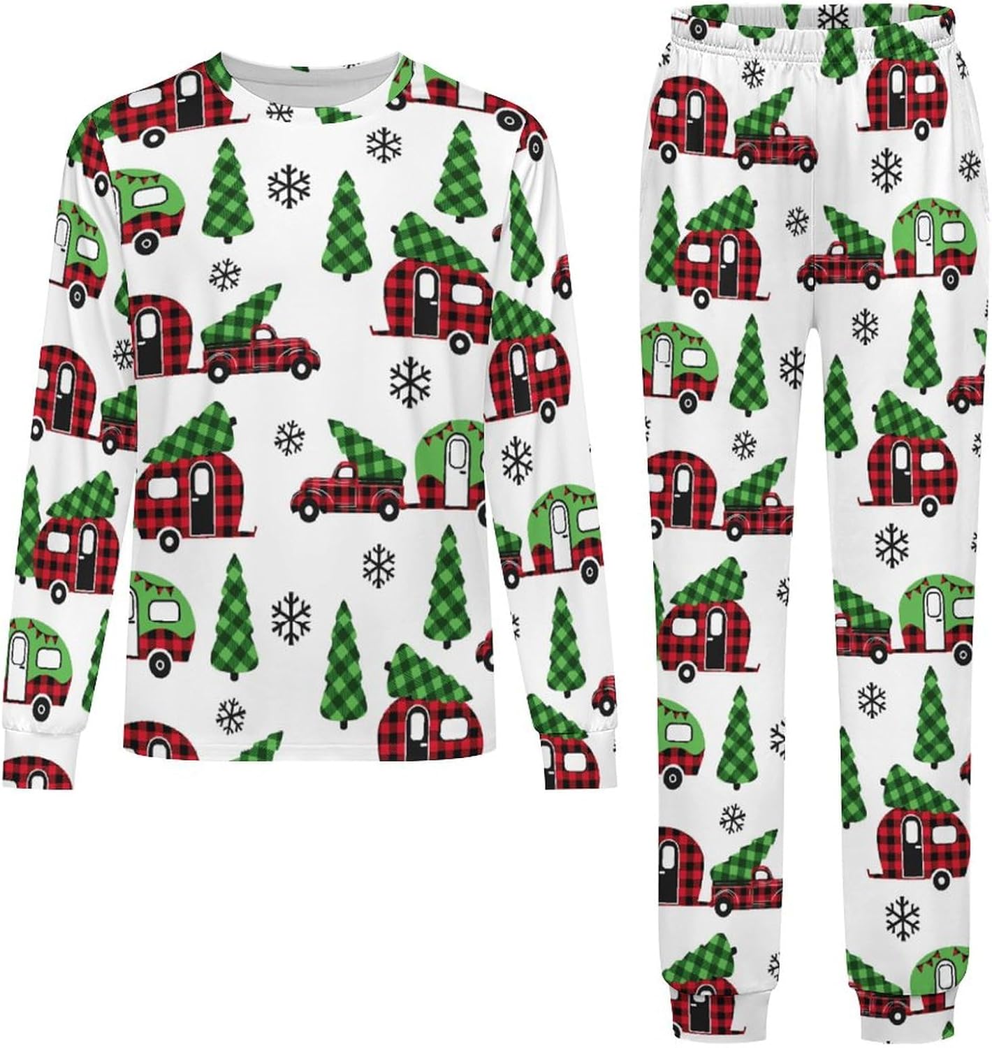 MEIKKOKids Winter Pajama Set Red Snowflakes