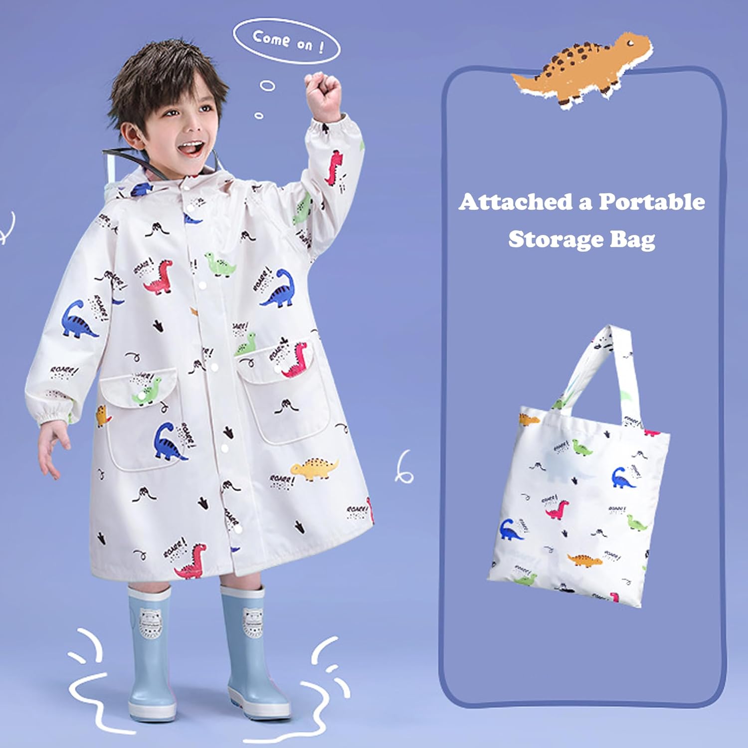 Fewlby Toddler raincoats waterproof rain jacket for kids