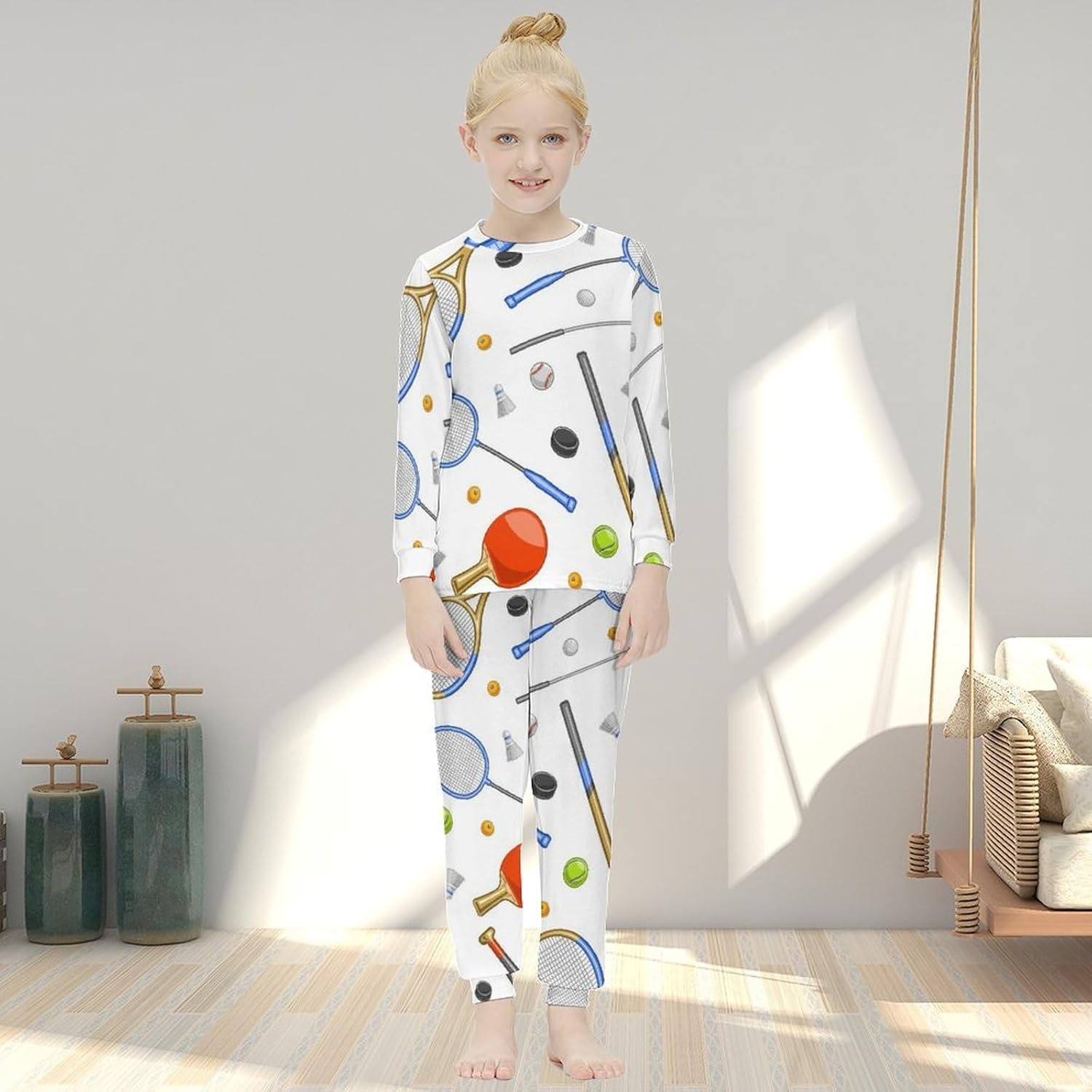 Girls Thermal Base Layer Cute Whales Animal Print Set for Comfort