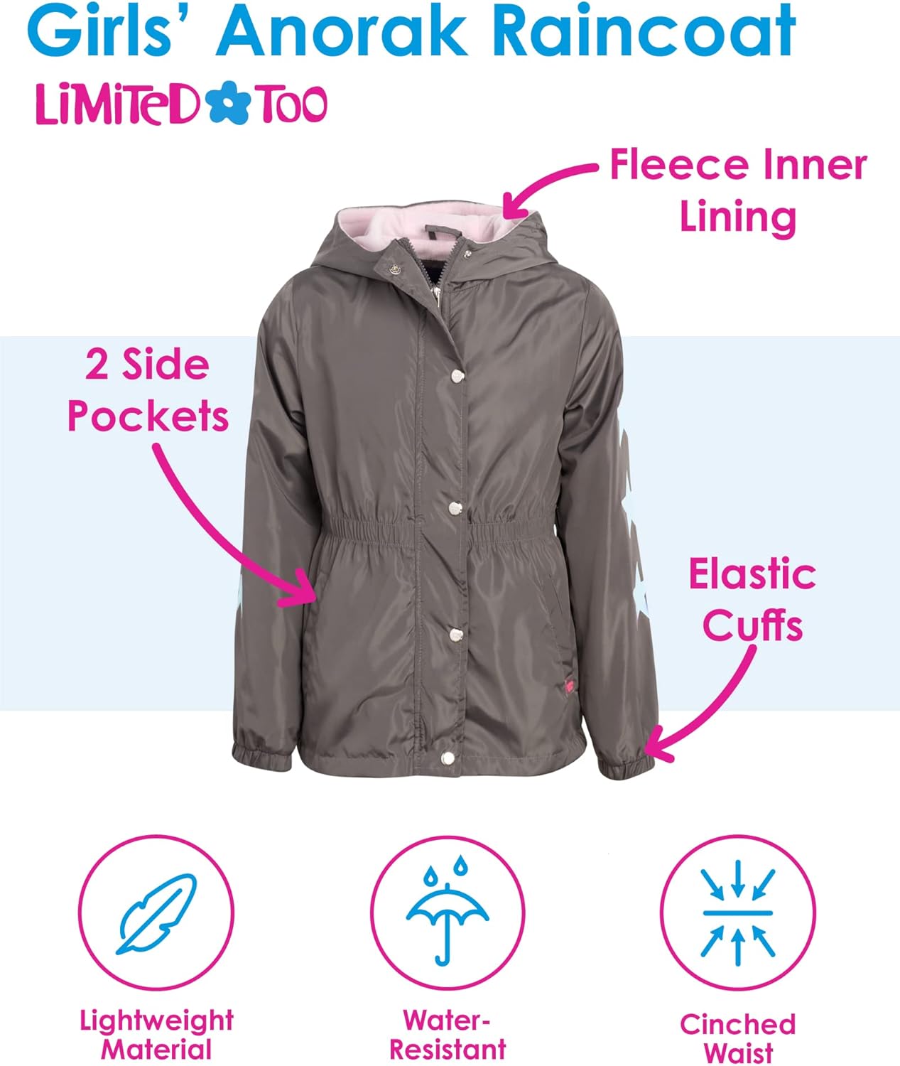 Limited Too Girls Layered Raincoat