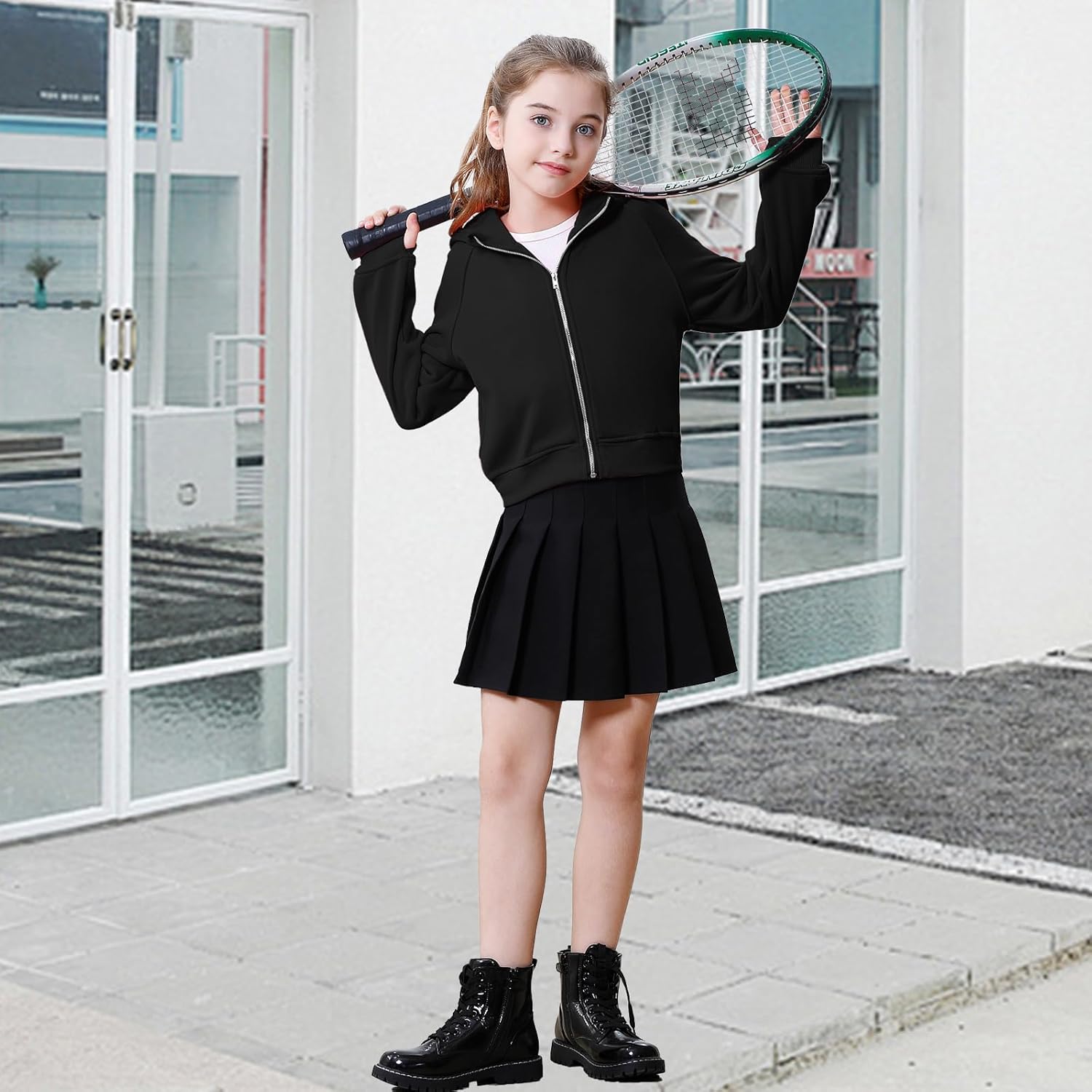 Neutocd Girls Soft and Trendy Long Sleeve Crop Hoodie for Fall Winter