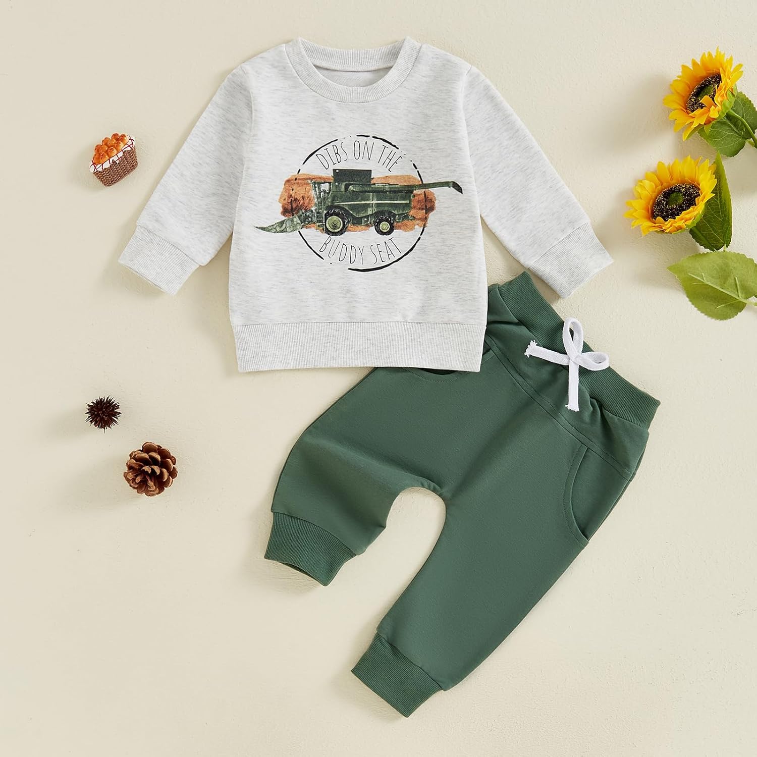 Warm Cozy Tractor Fit Jogger Pants for Baby Boys