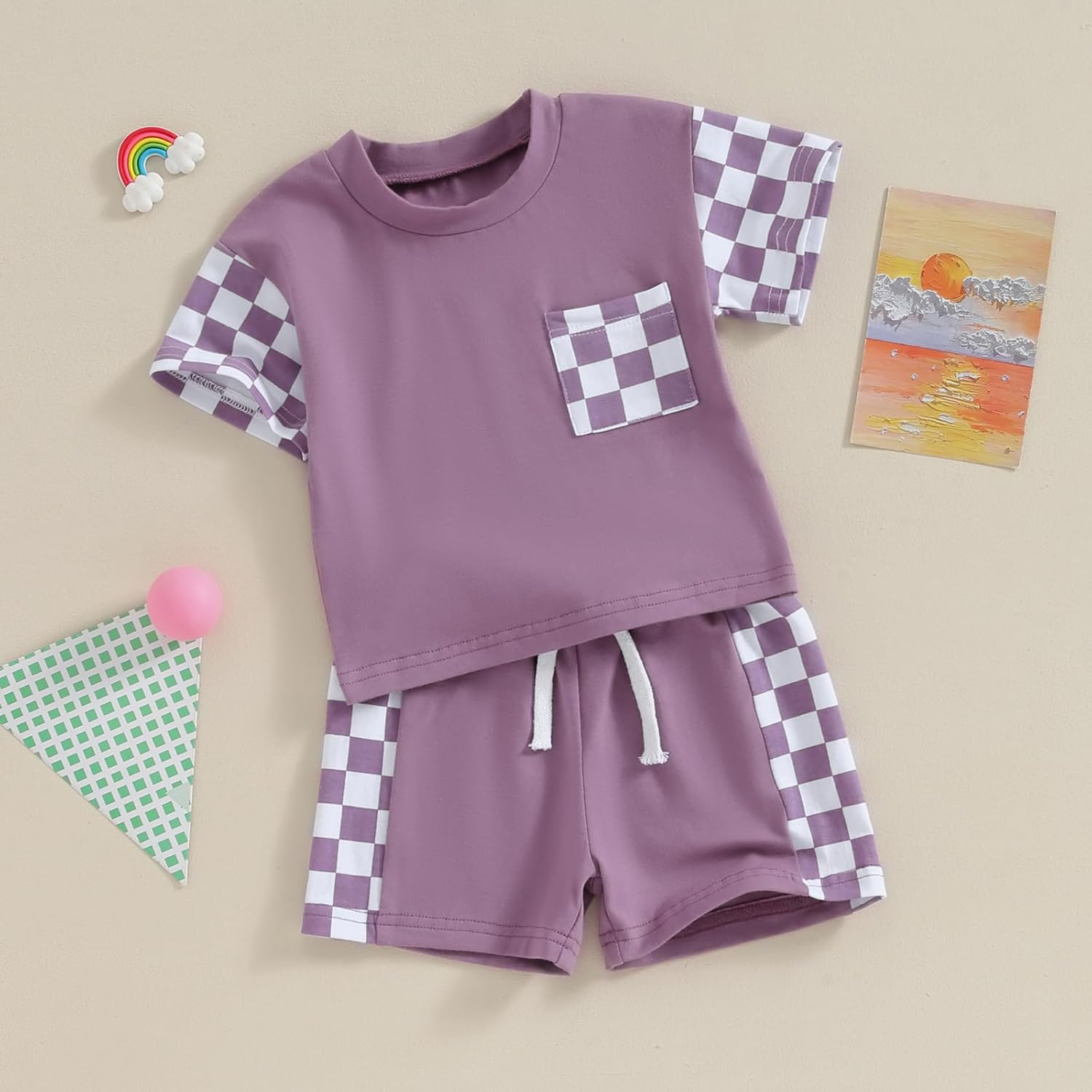 Summer Fun Checker Toddler Clothing Set