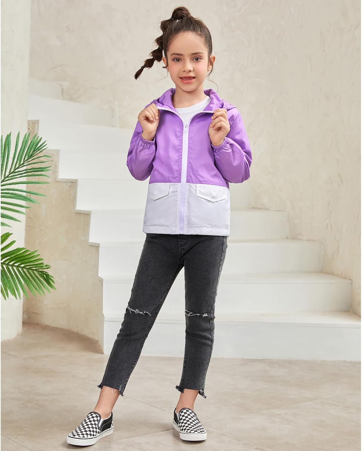 Girls Waterproof Rain Jacket
