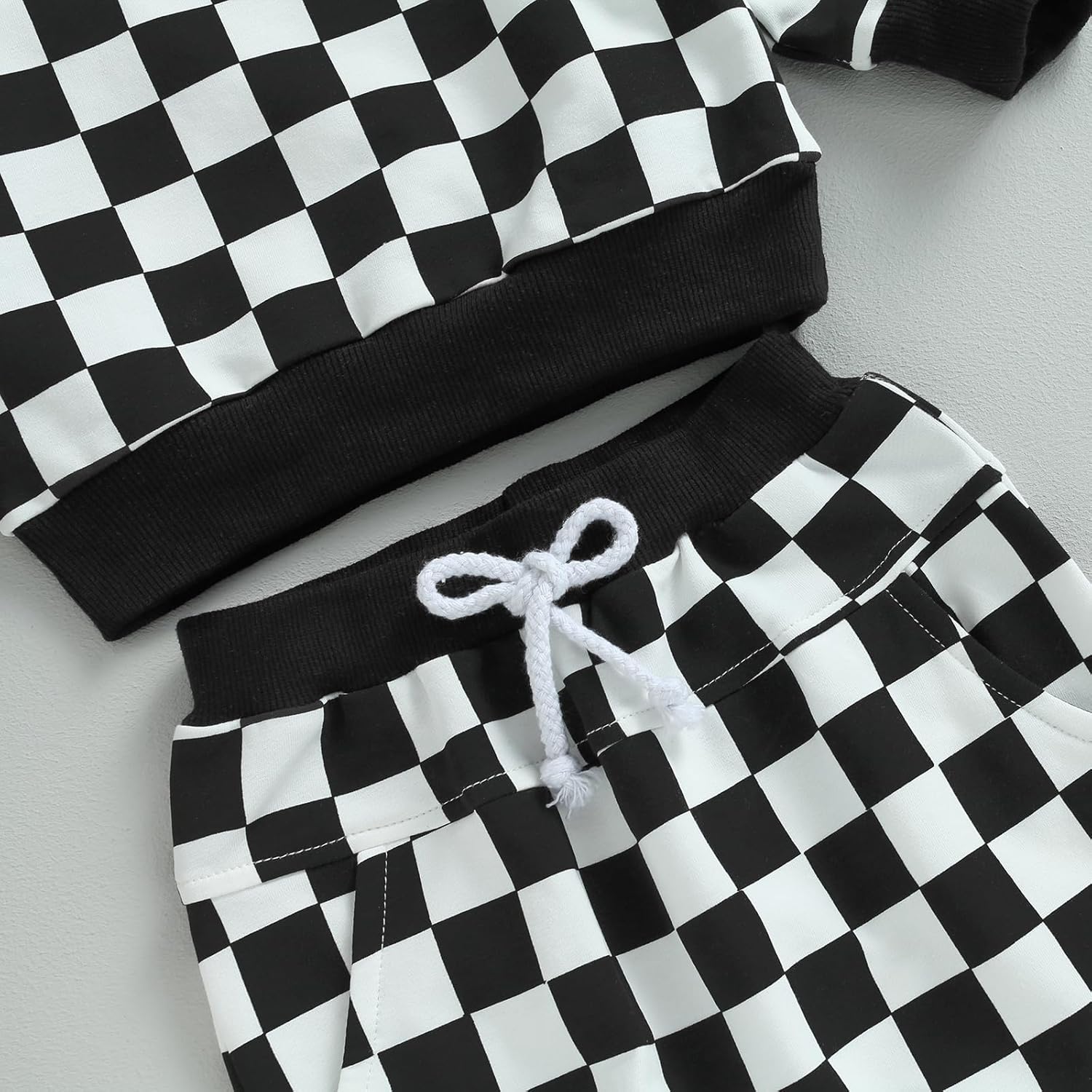 Checkerboard Pattern Perfect WinterFall Outfit for Infant Toddler
