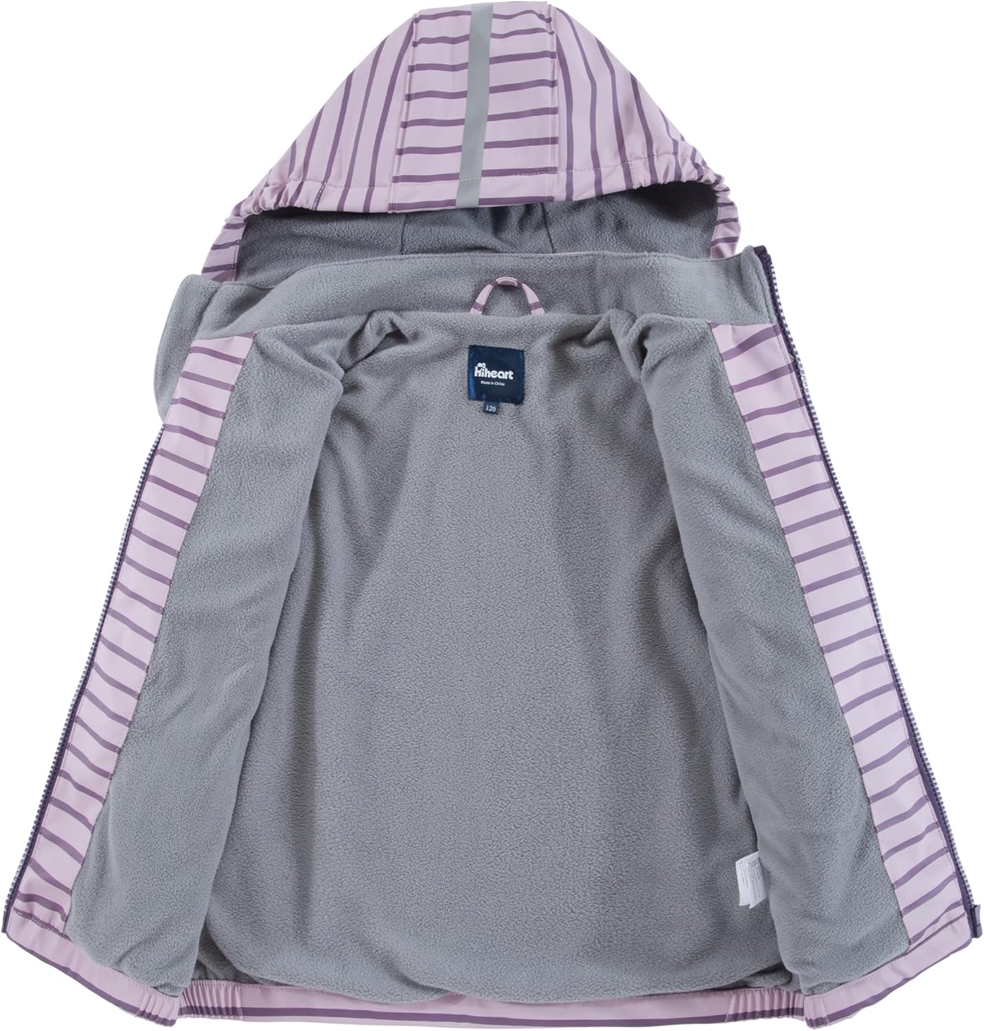 Hiheart Boys Girls Hooded Stripes Pattern Raincoat