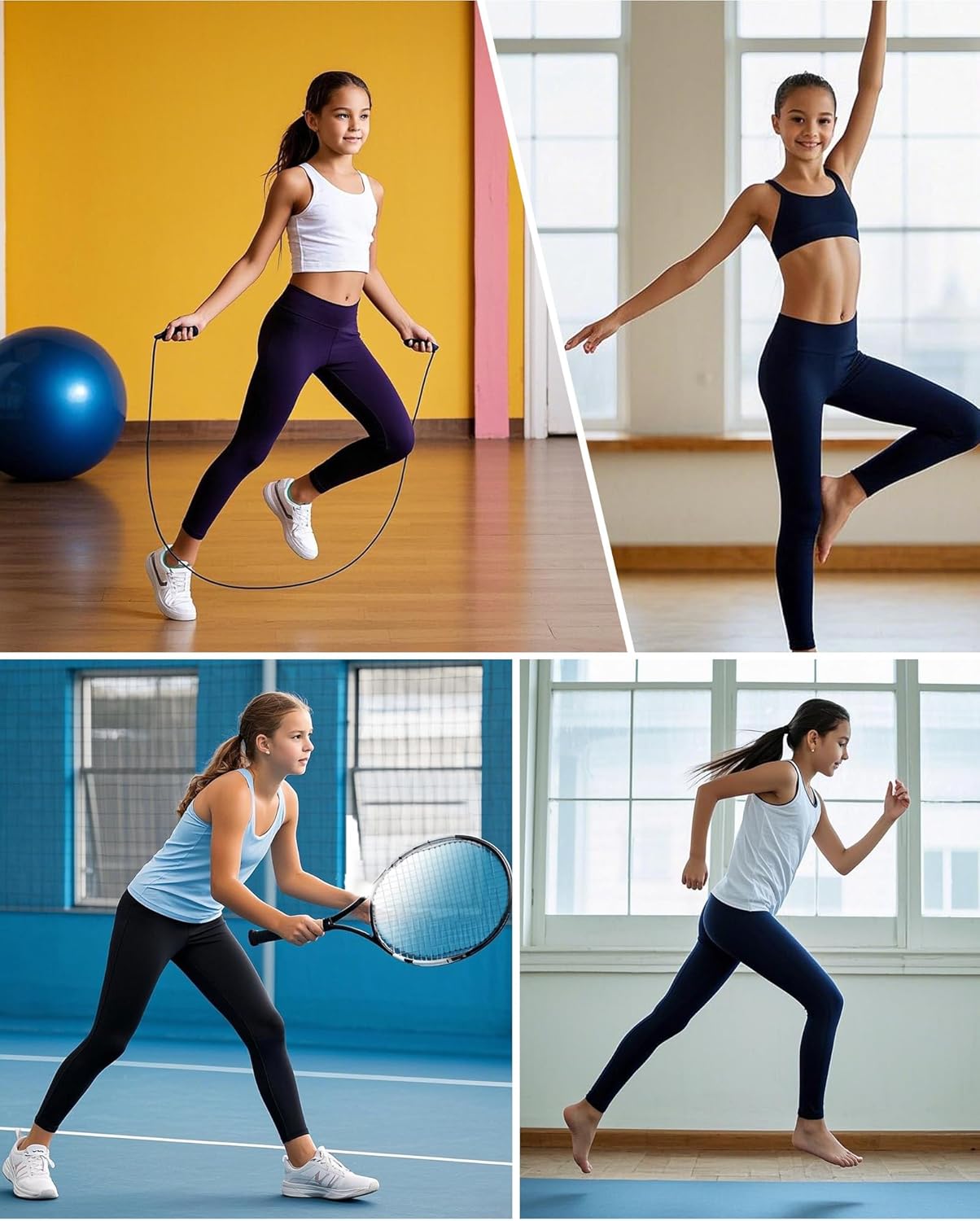 Girls Athletic Leggings Supportive functional for high energy days
