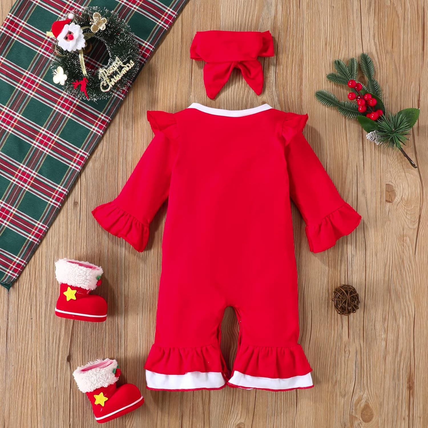 Cotton Christmas Bodysuit Set