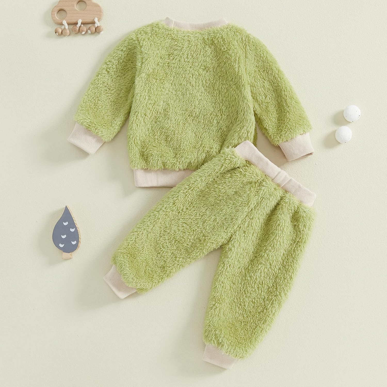 Baby Boy Winter Outfit Set - Soft Warm Fleece Face Print