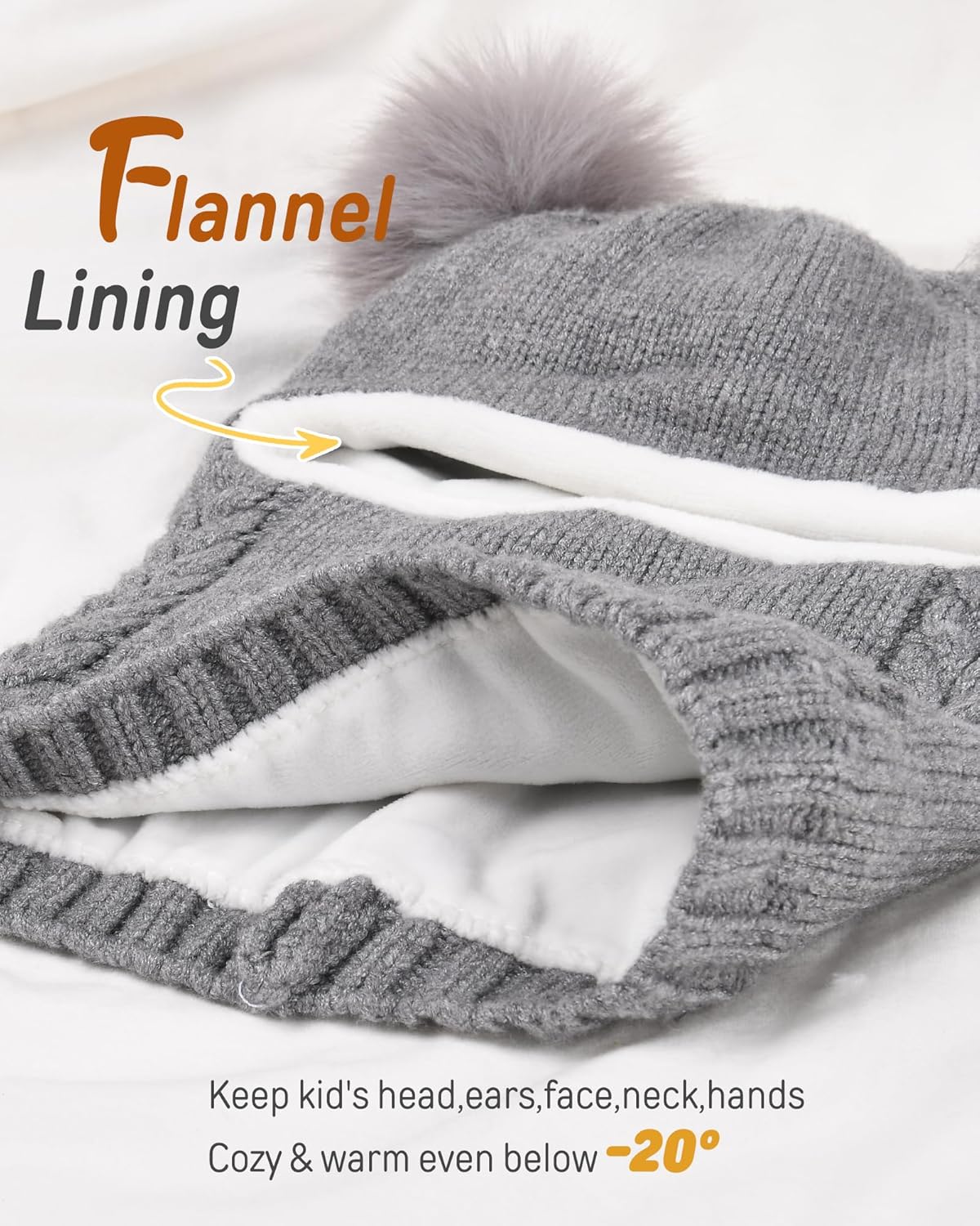Warm Stretchy Winter Gloves Set for Kids