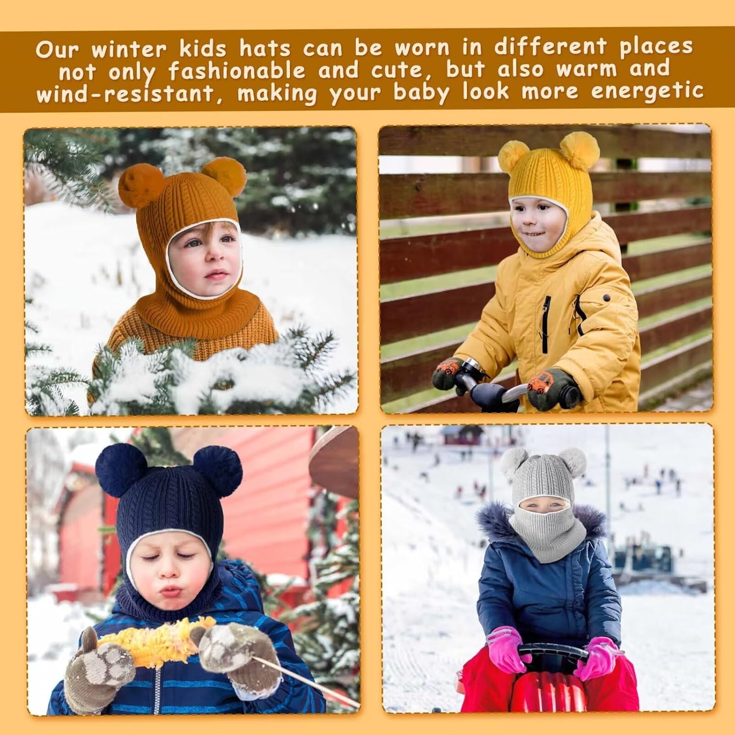HAITHO Baby Winter Hat Scarf Set