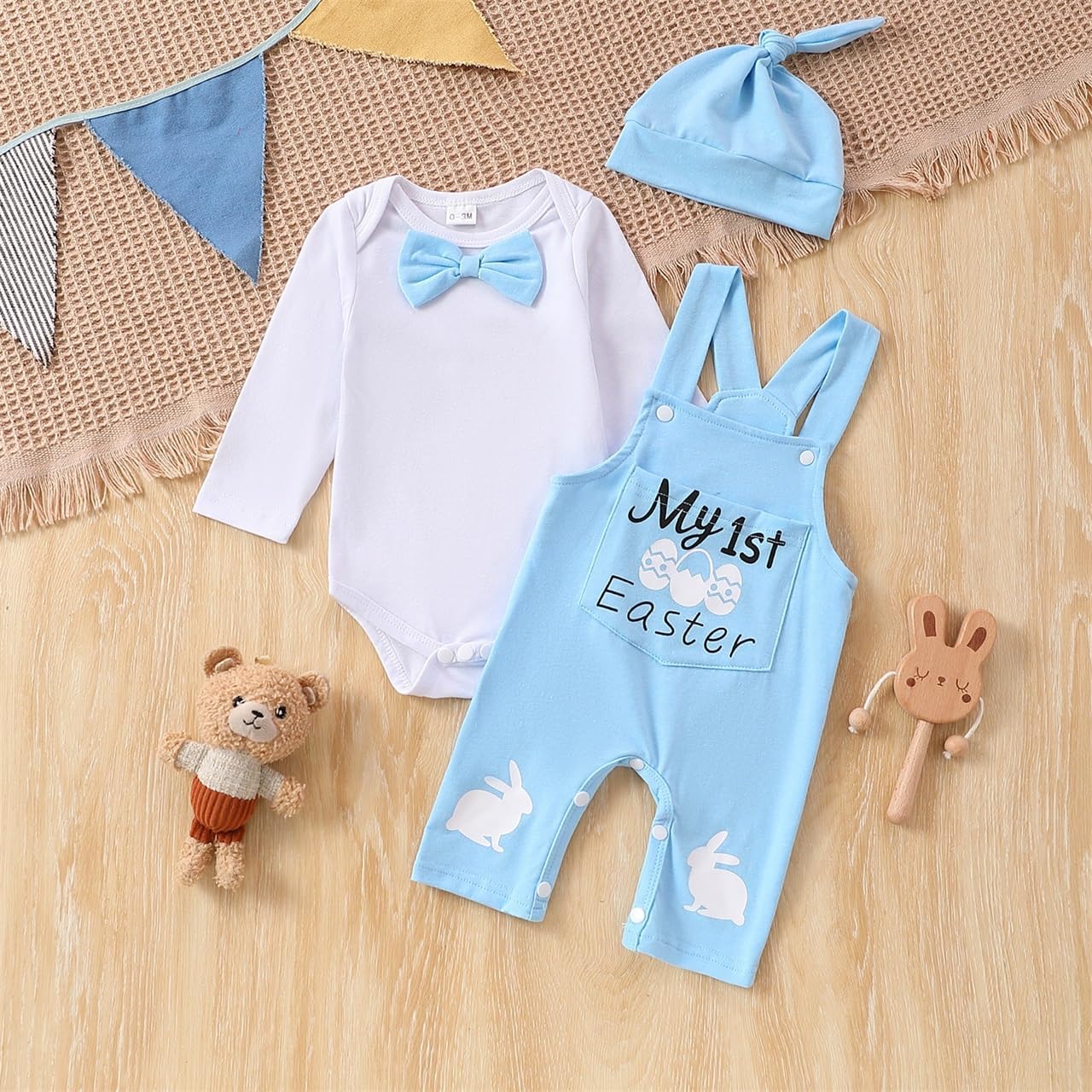 GOLLUNER Cute Baby Romper Pants Set Soft Gentle for Newborns