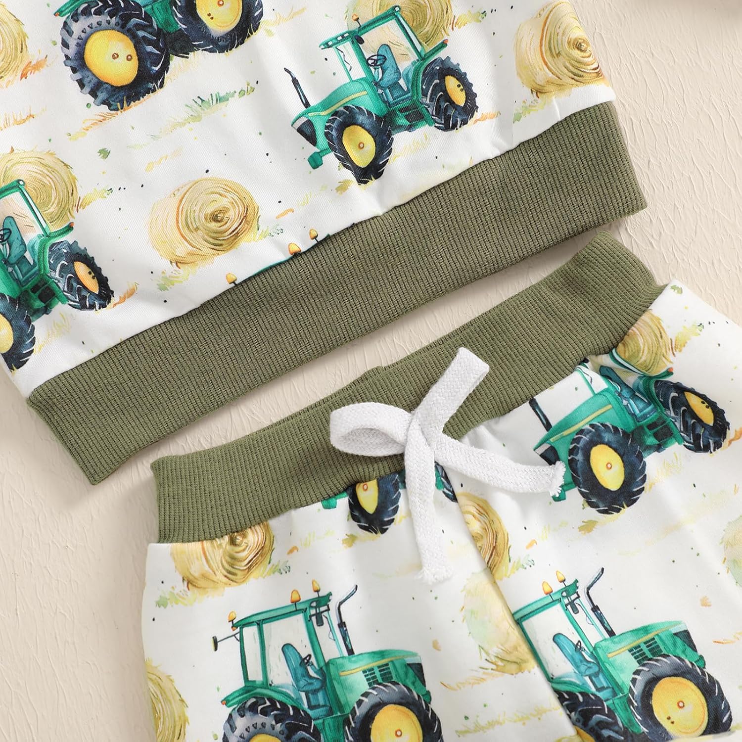 Toddlers Boys Tractor Print Pants Set