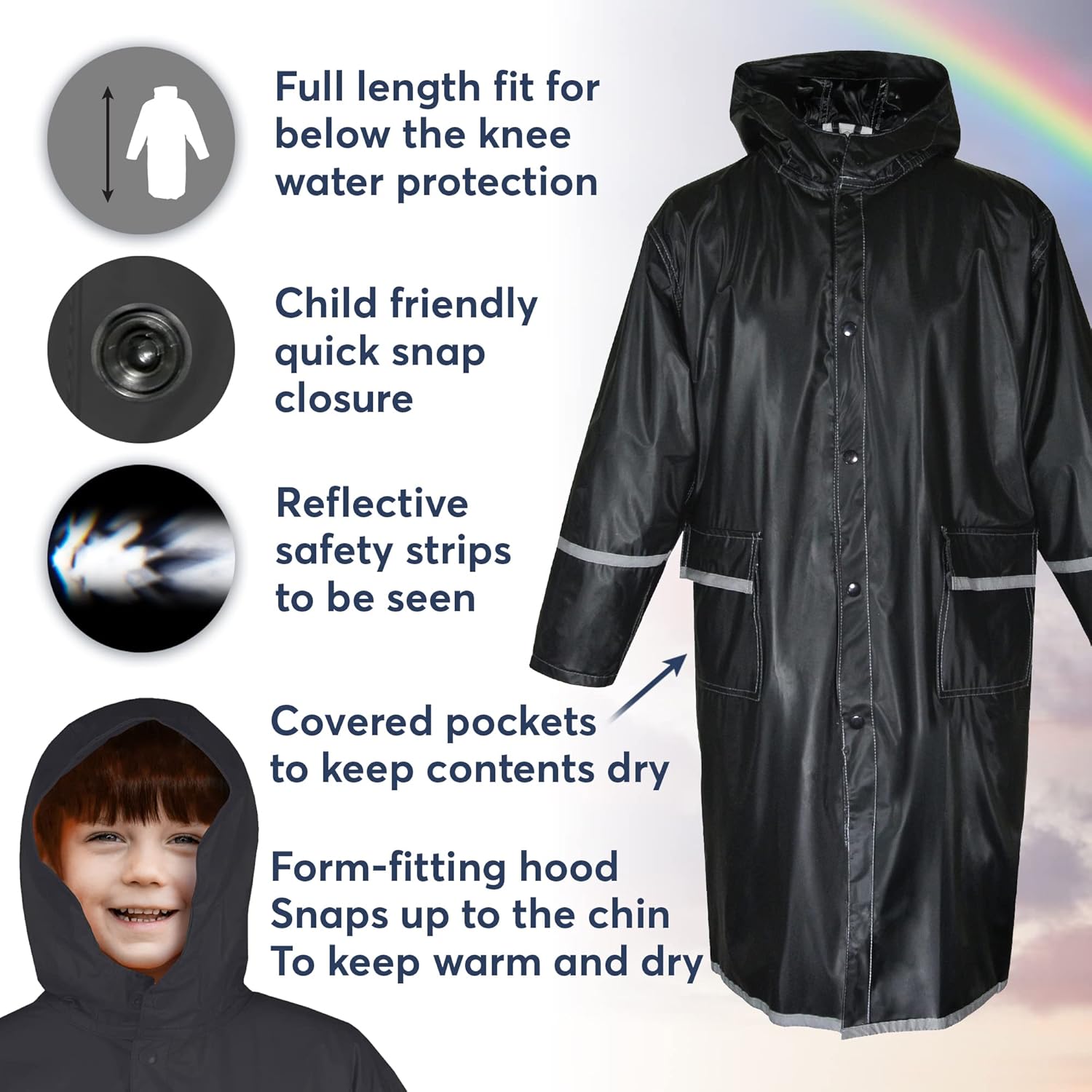MaypesKids Water-Proof Rain Jacket Stay Safe Dry