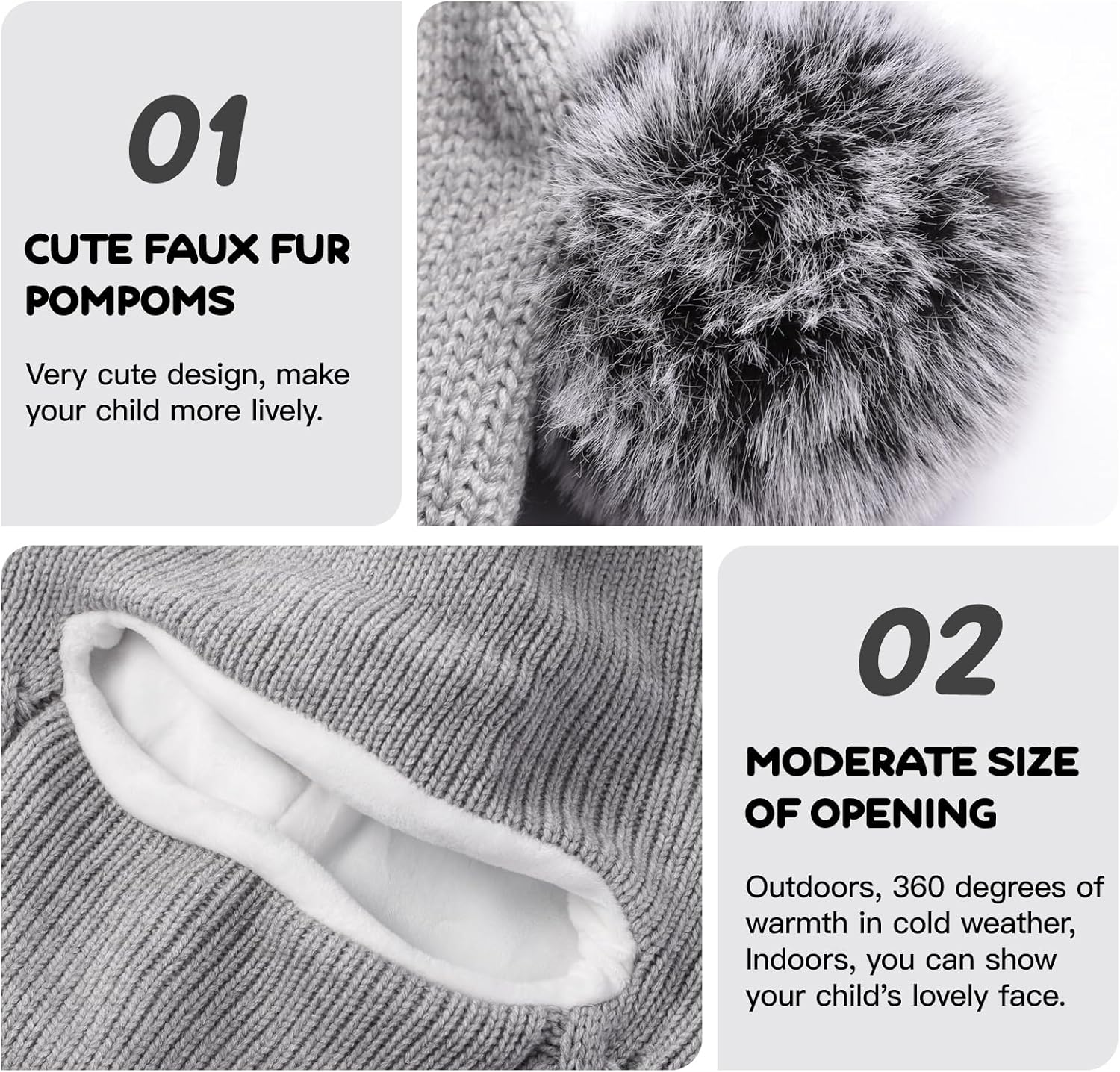 BAOPLAYKIDS polaroid winter hat set childrens polaroid heating hat