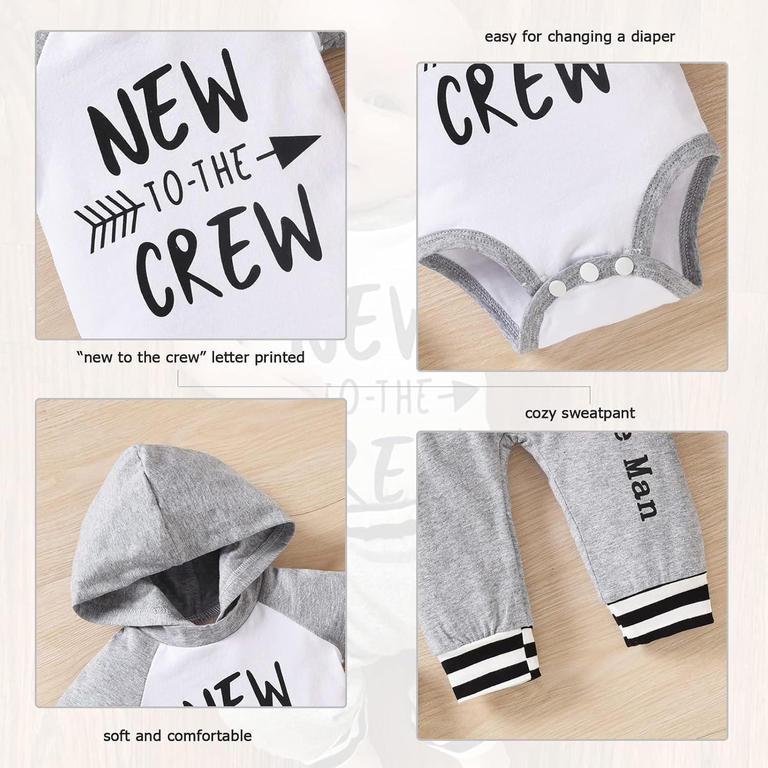 HINTINA Newborn Baby Romper Set Camo Boys Outfit