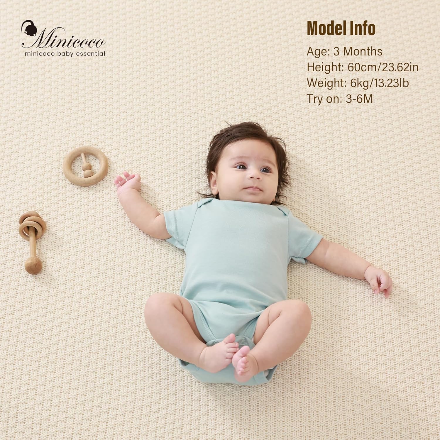 Minicoco Baby Girls Short Sleeve Bodysuit