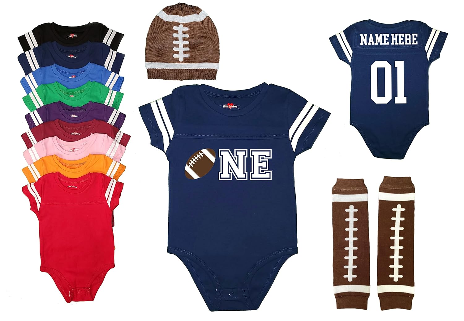 Handmade Personalized First Birthday Football uniform set
