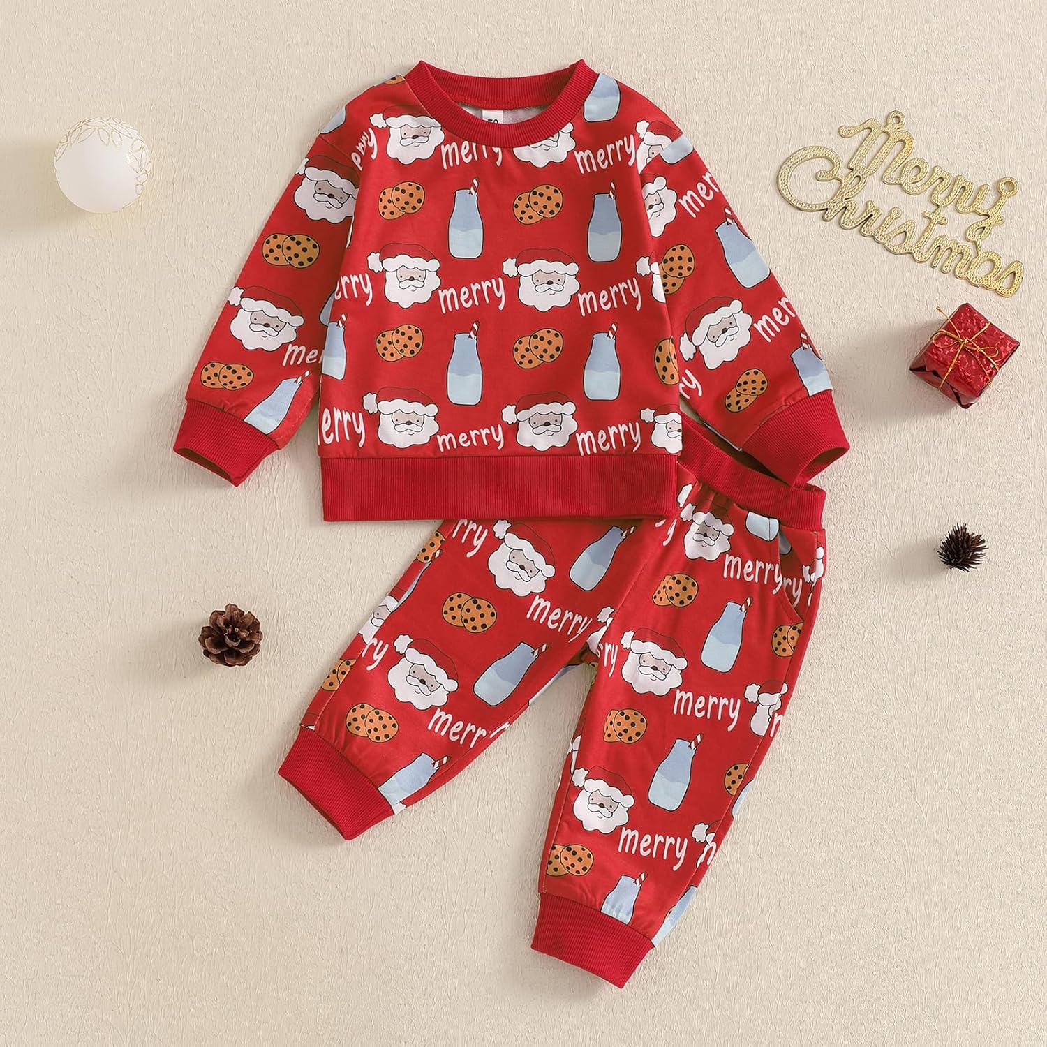 Christmas Toddler Outfit Cozy Soft Set for Boys Girls