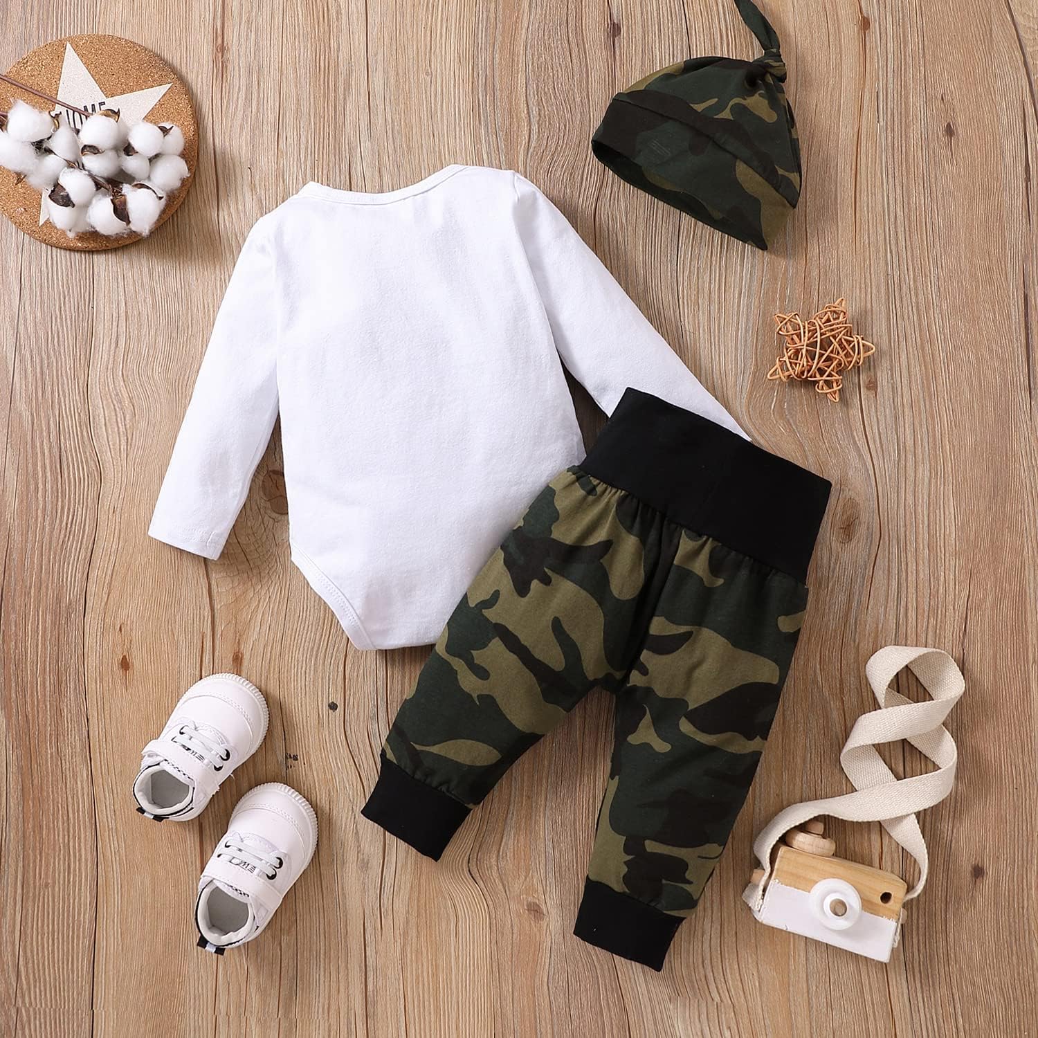 Camouflage romper set for baby boys