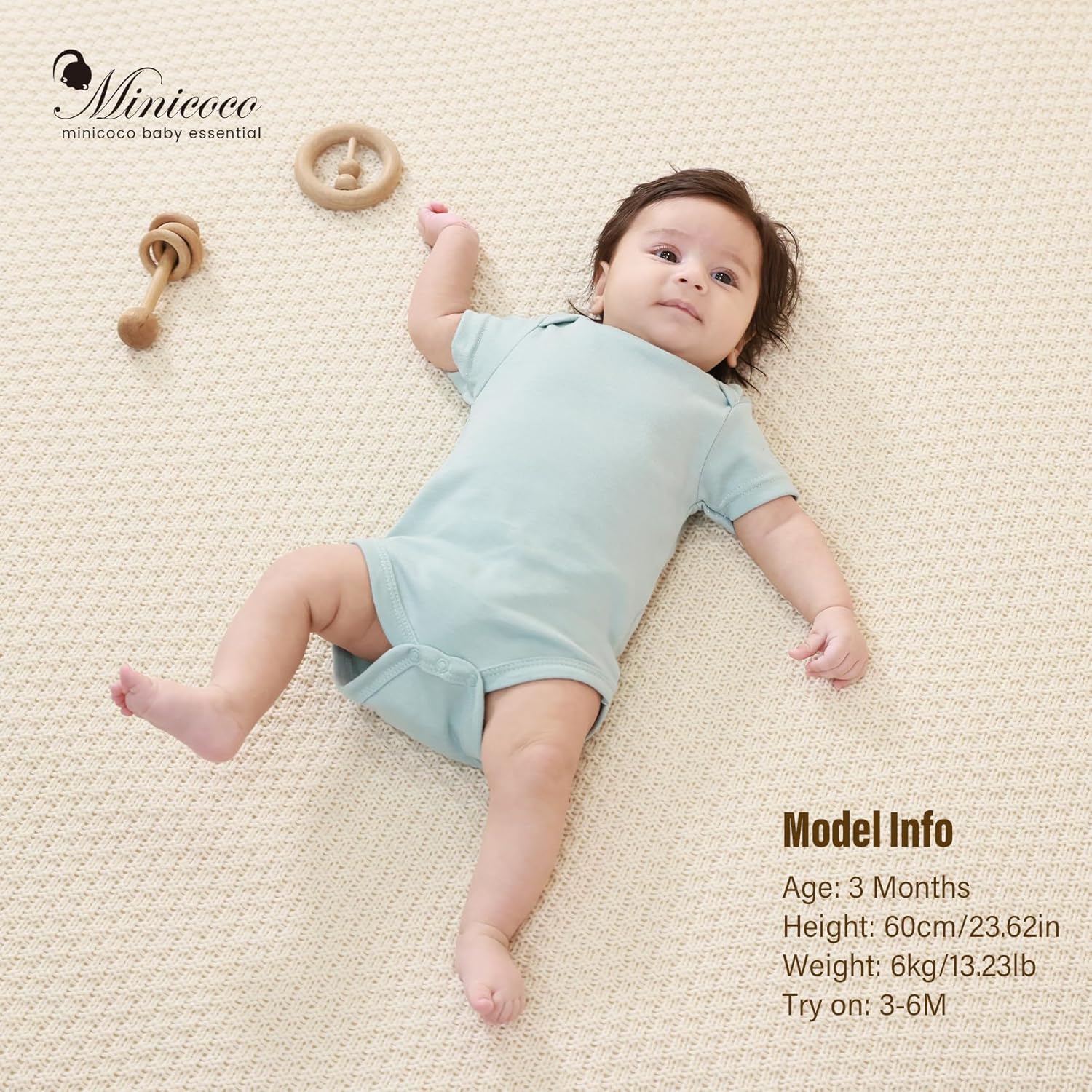 Minicoco Baby Girls Short Sleeve Bodysuit