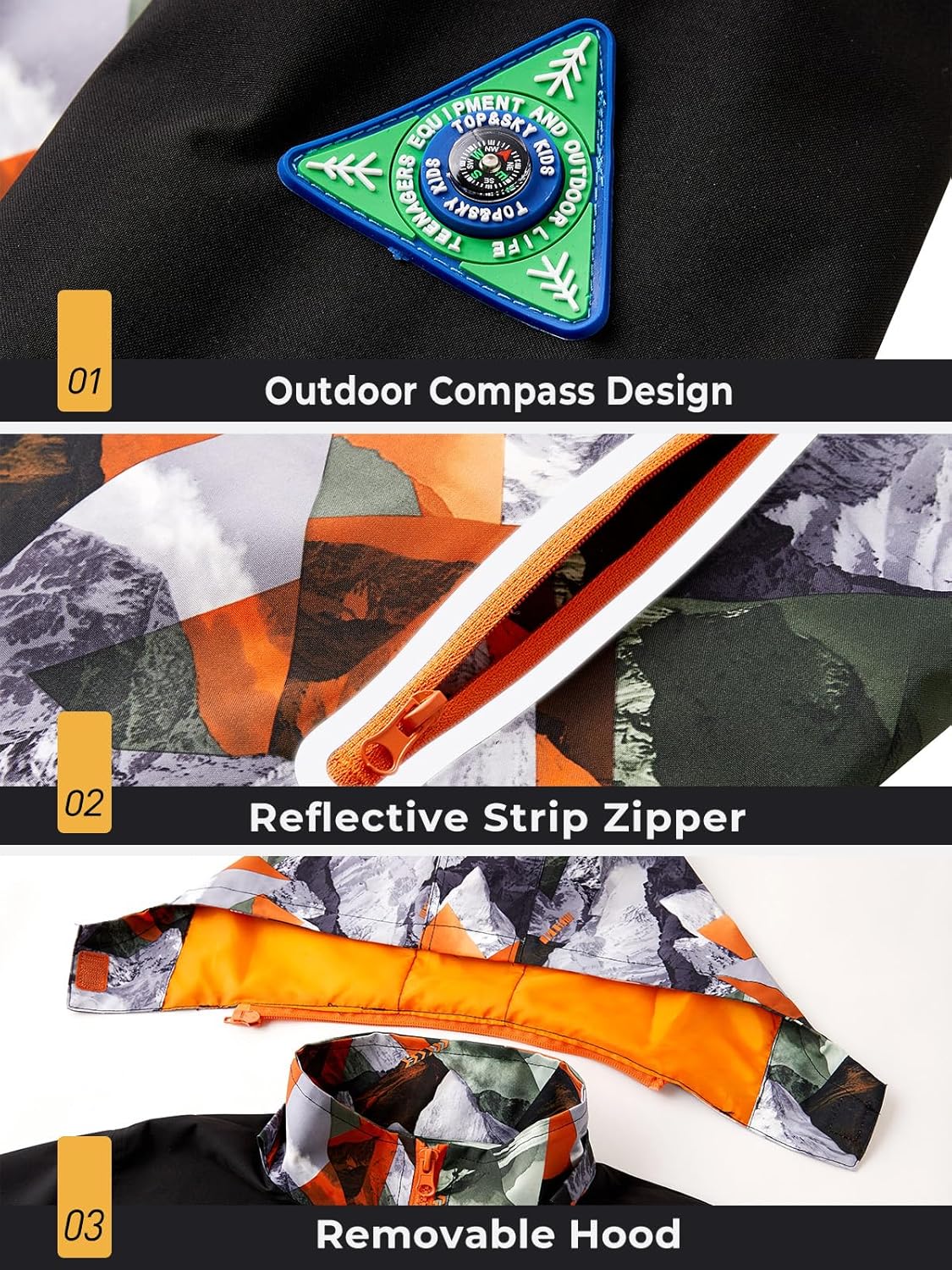 SaphiRose Kids Waterproof Rain Jacket Perfect for wet adventures