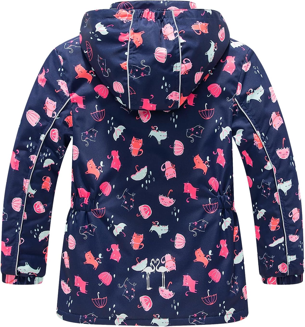 Girls Safe Rain Jacket with Reflective Strip