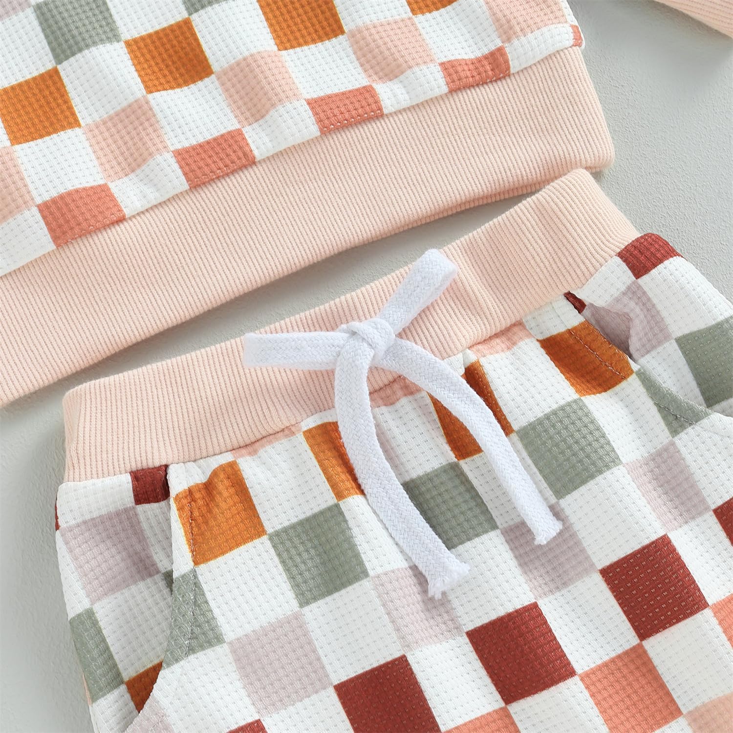 Checkered Toddler Fall Winter Outfit Set