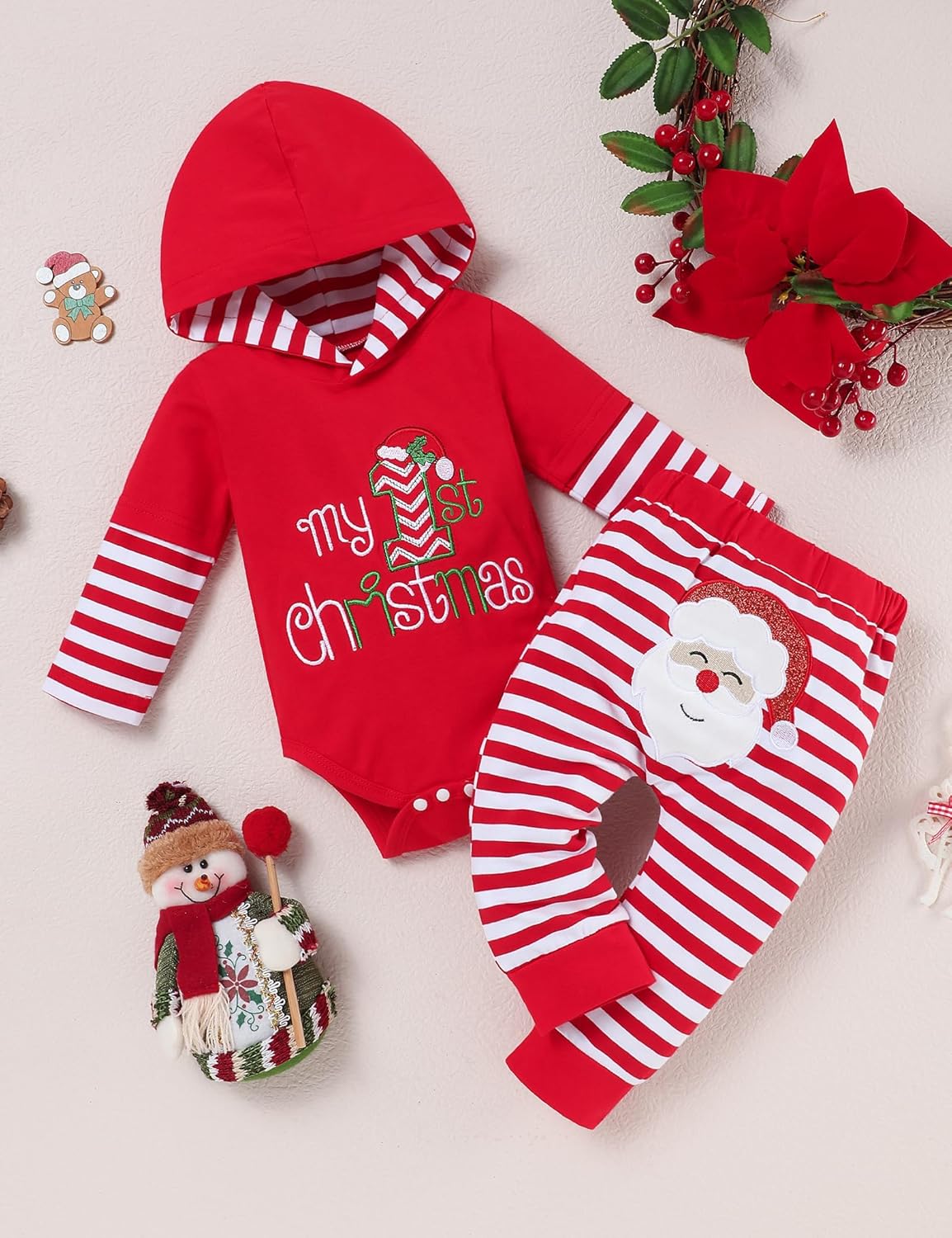 My First Christmas Baby Boy Outfits Soft Cozy Newborn Sets