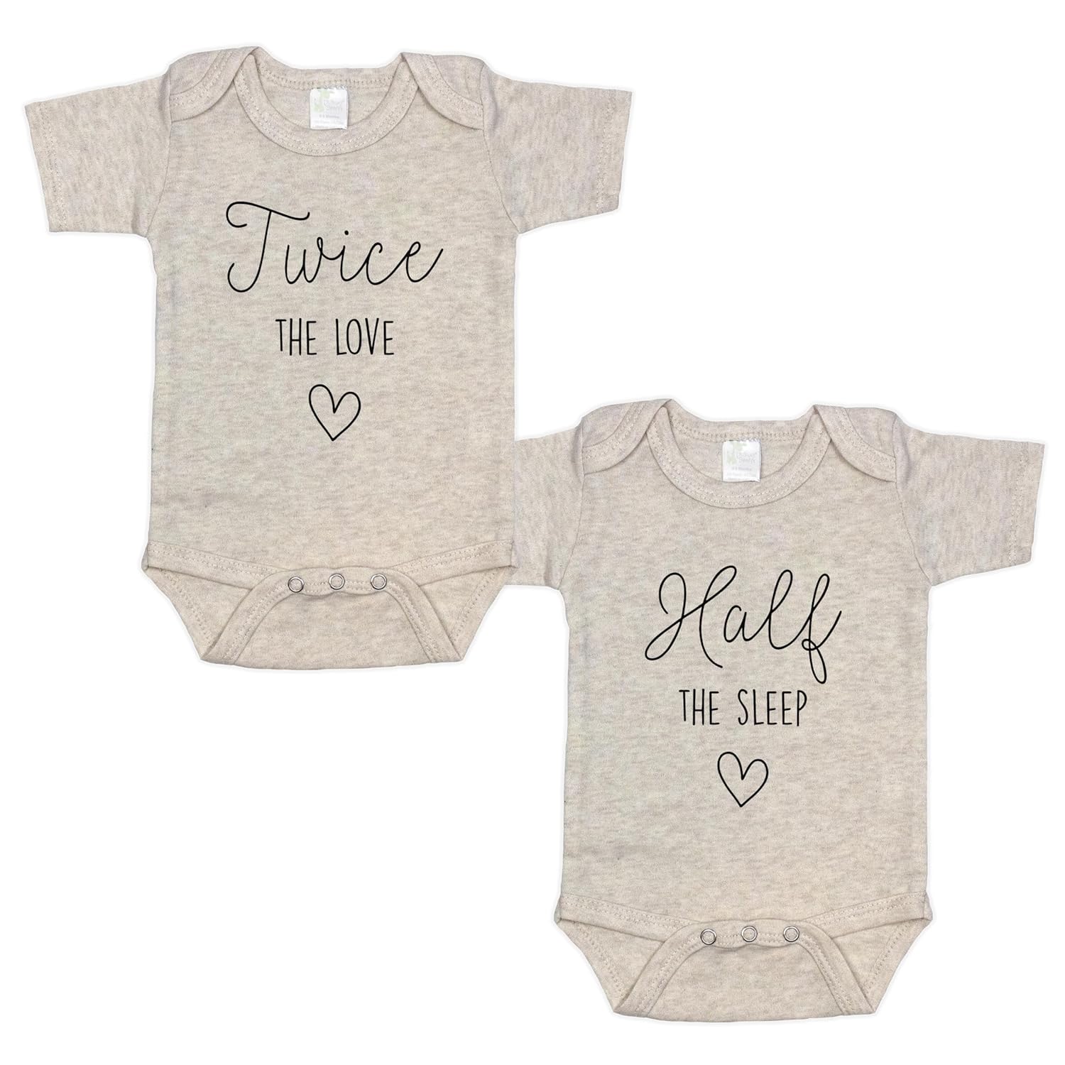 Twice The Love - Twin Reveal - Pregnancy Announcement Bodysuit for Babies White