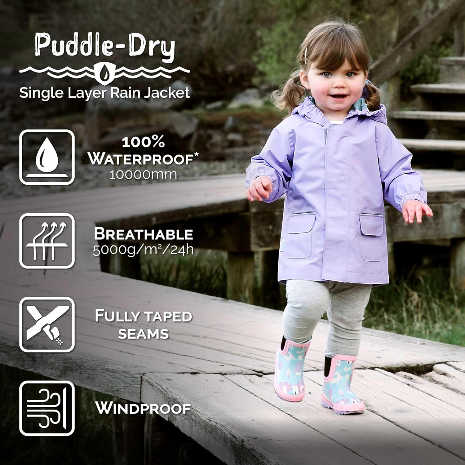 JAN JUL Sturdy Waterproof Rain Jacket for Kids