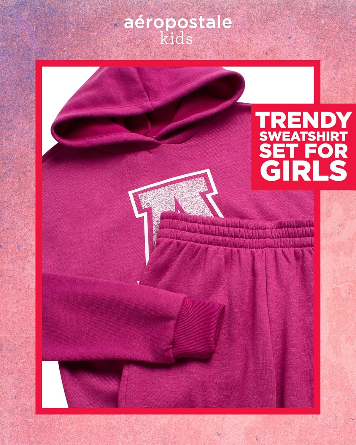 AEROPOSTALE Girls Active Tracksuit Set - Cozy Fleece Pullover Hoodie Jogger Pants