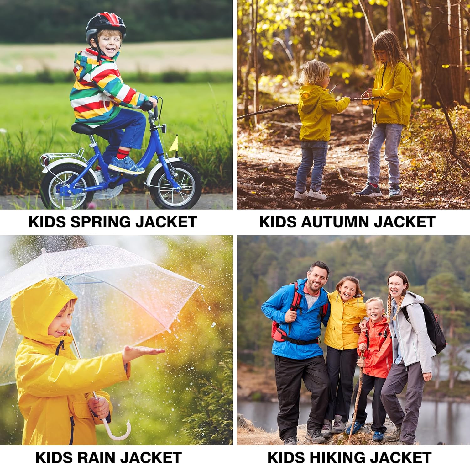 SMONTY Boys Girls Kids Lightweight Cartoon Waterproof Spring Jacket