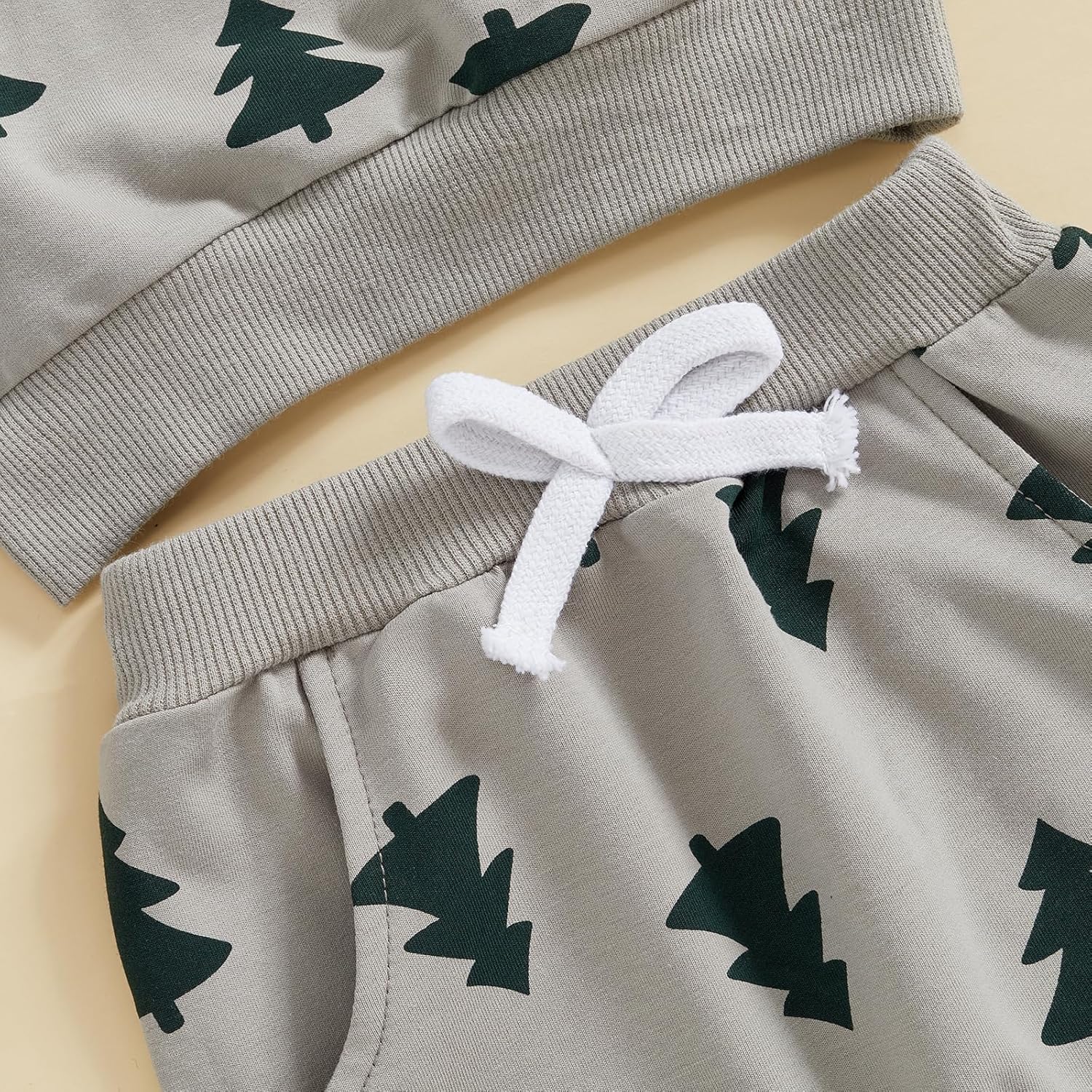 HAPRIZERA Christmas Outfit Toddler Boys Allover Tree Print Long Sleeve Sweater Pants Set