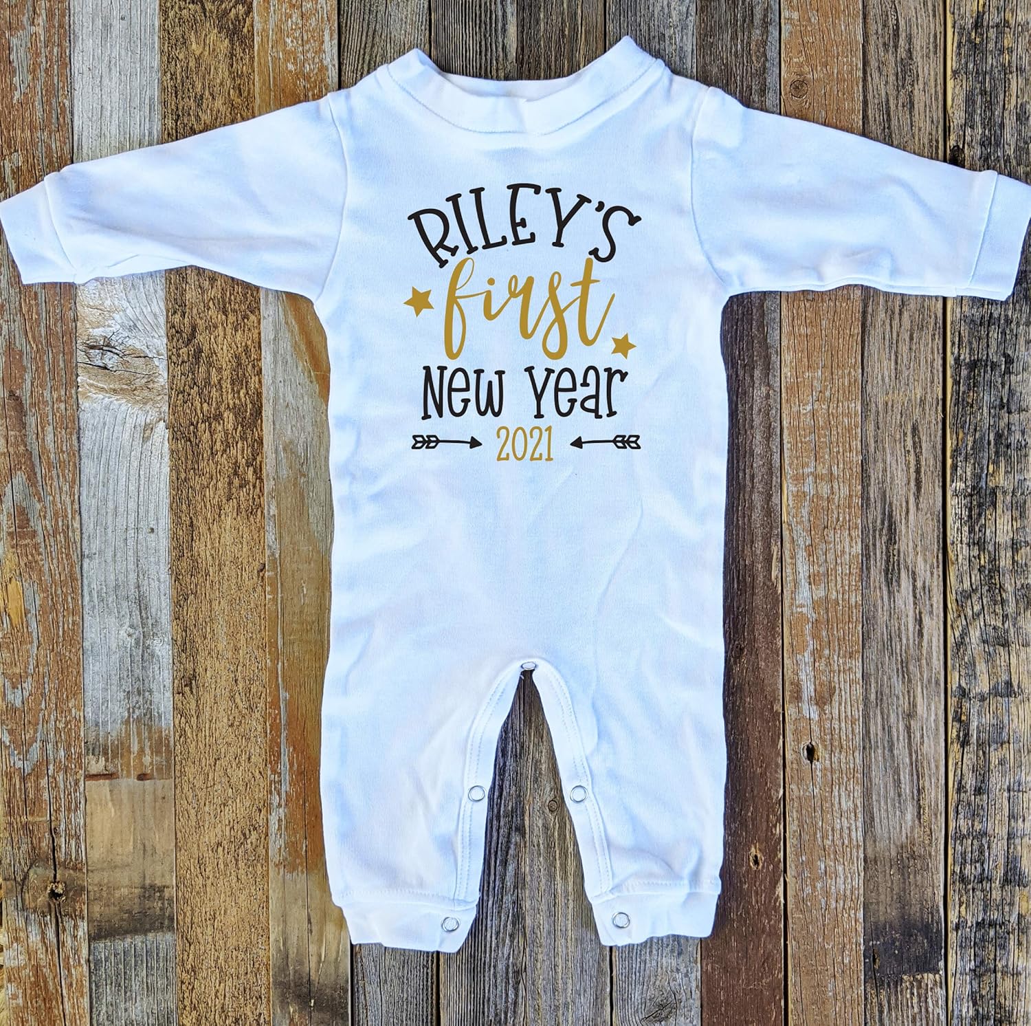 Babys First New Year Outfit Personalized Romper