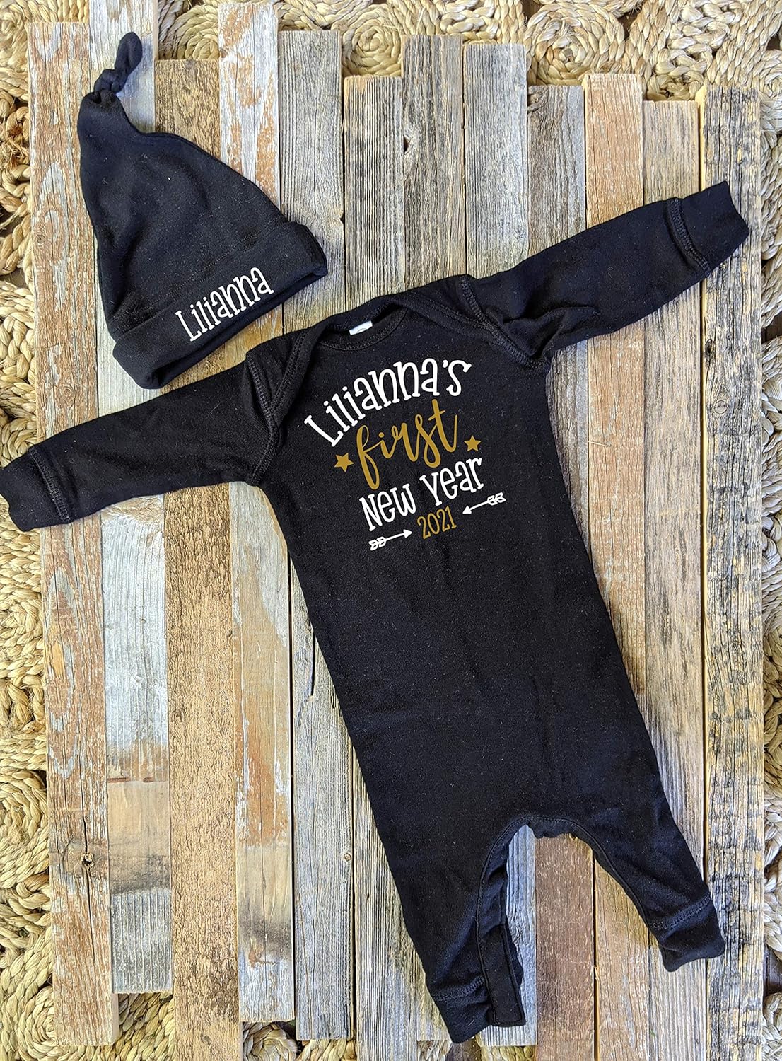 Babys First New Year Outfit Personalized Romper