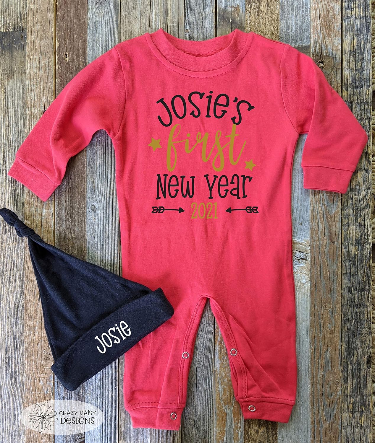 Babys First New Year Outfit Personalized Romper